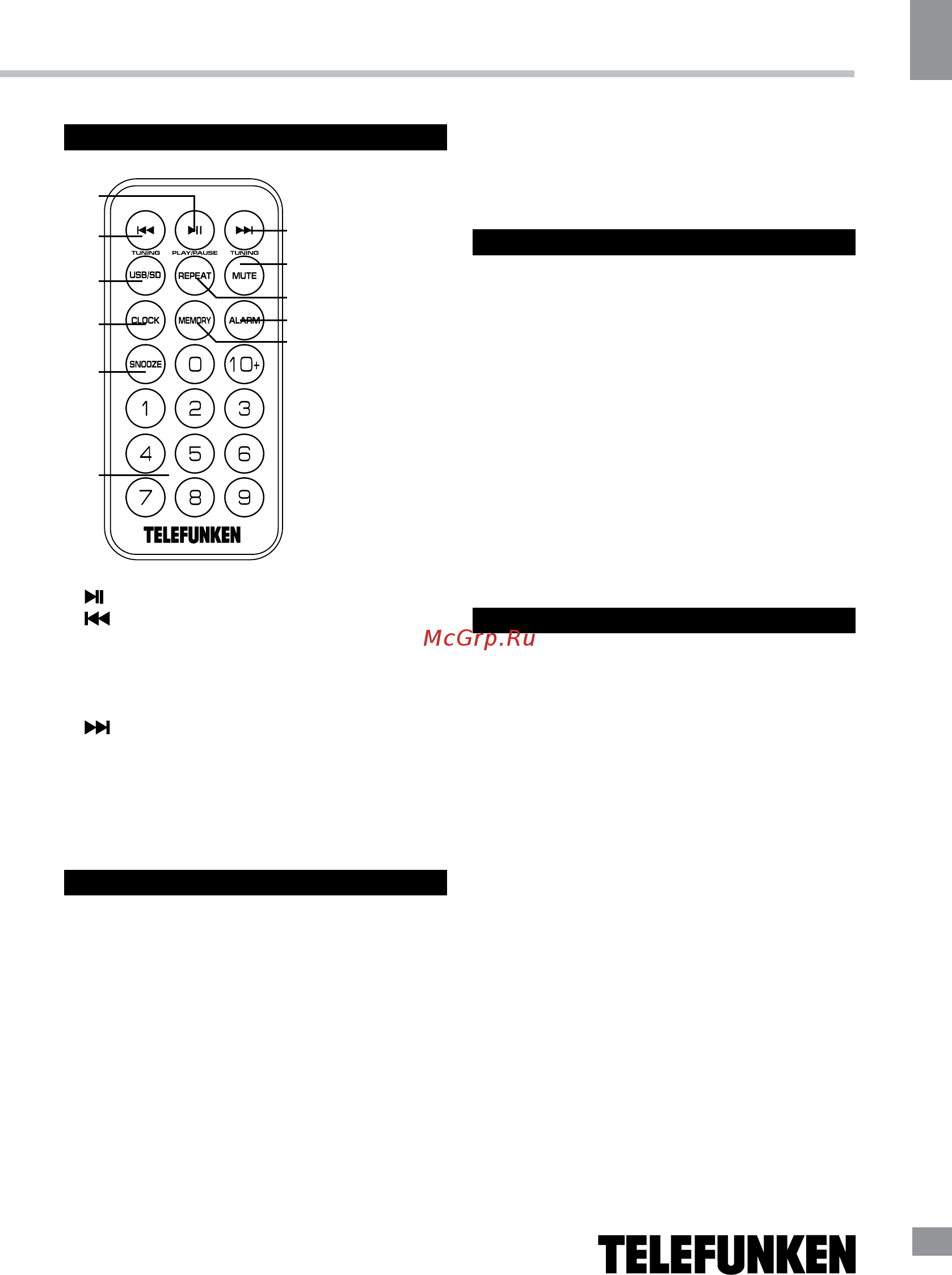 Telefunken TF-1550U [3/15] Instruction manual