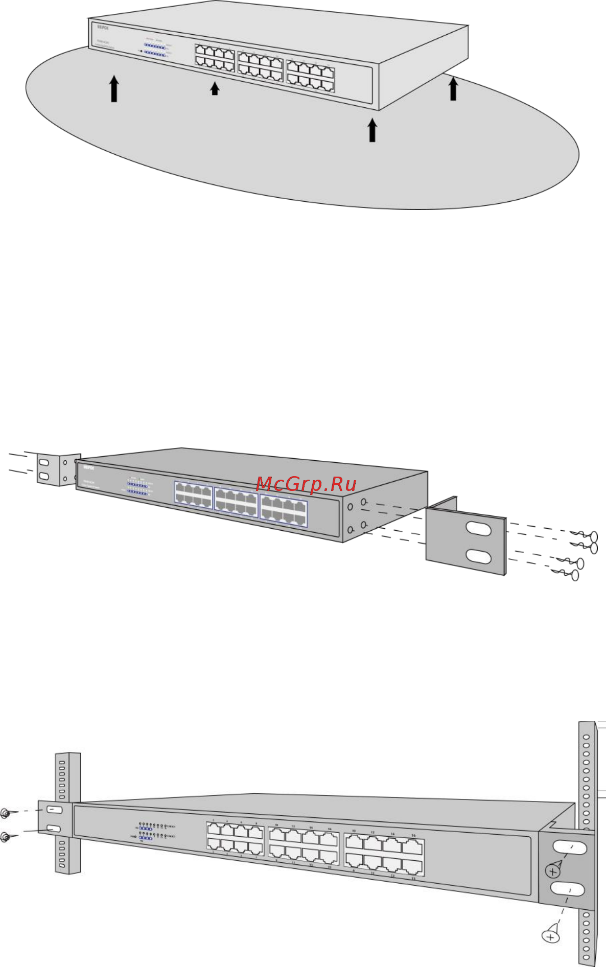 Osnovo SW-8162/TB [9/12] Установка коммутатора в стойку 19