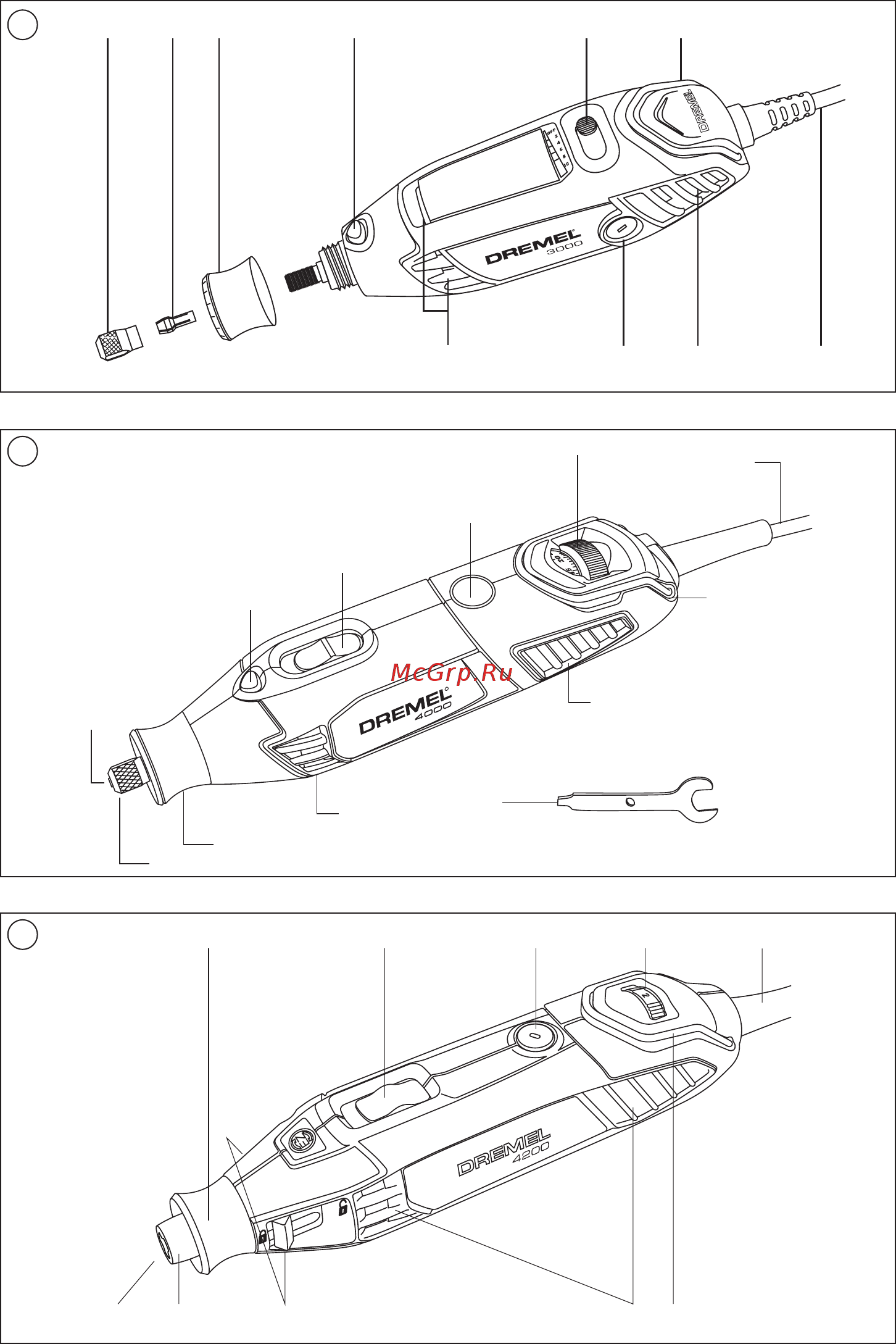 Dremel 3000-5 f0133000jx Инструкция по эксплуатации онлайн [3/44] 191424