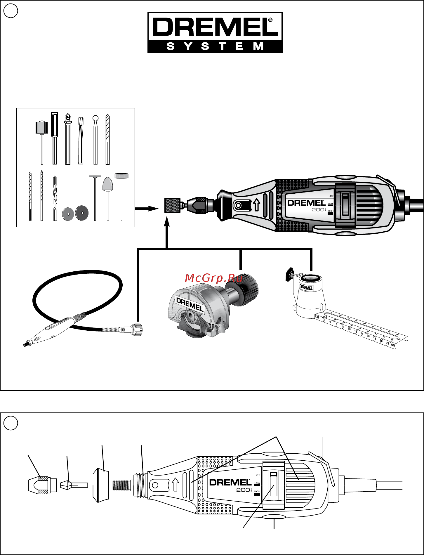 Dremel серии 200 f.013.020.0lm Инструкция по эксплуатации онлайн [2/108] 191447