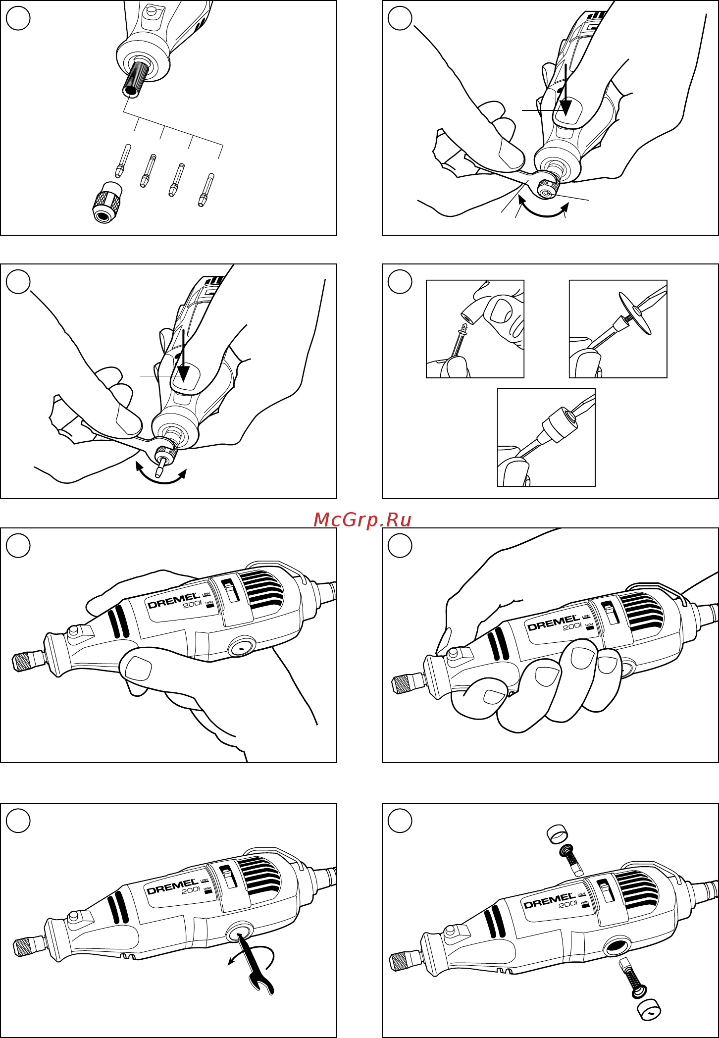 Dremel серии 200 f.013.020.0lm Инструкция по эксплуатации онлайн [3/108] 191447