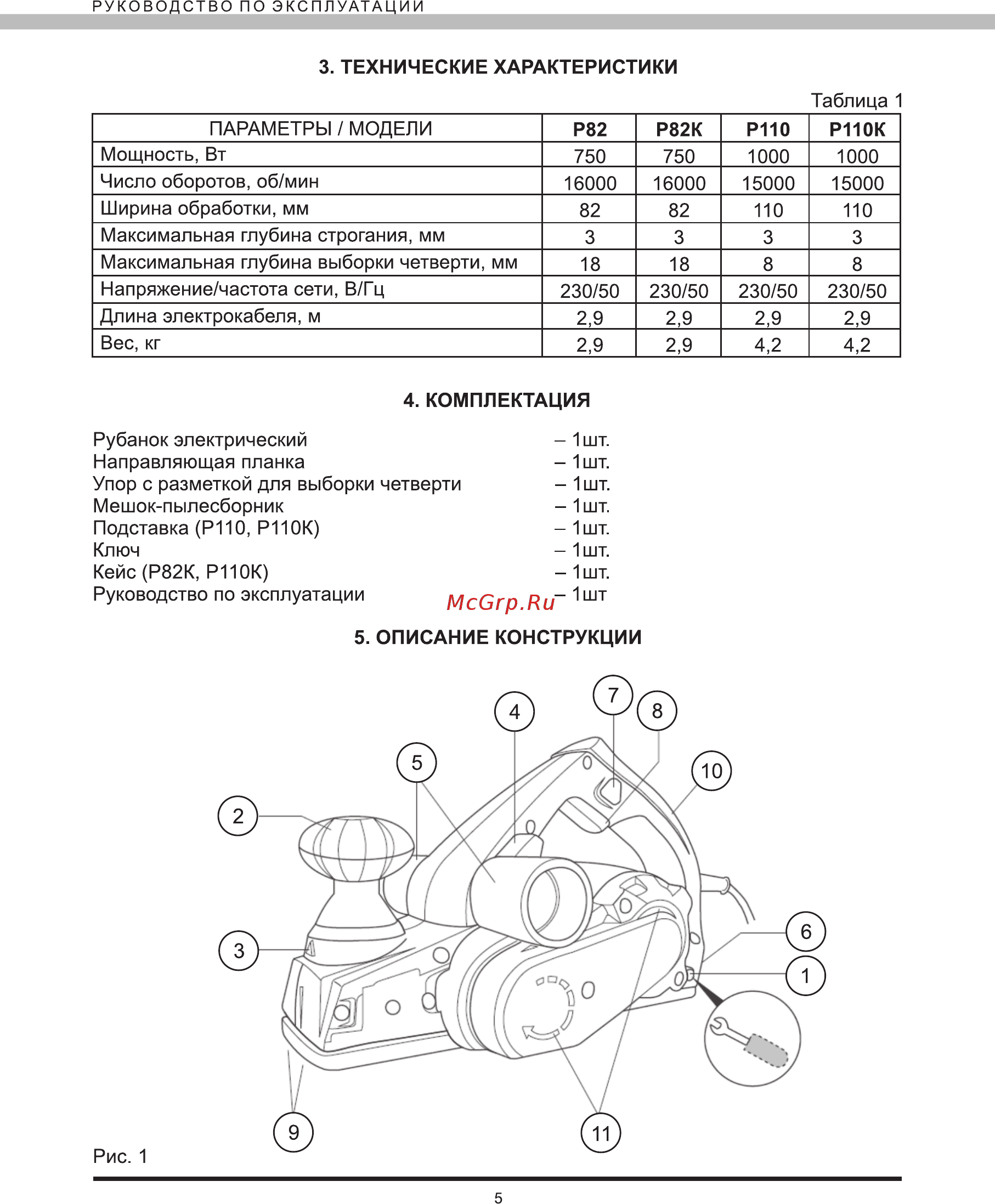 Elitech р 110к Инструкция по эксплуатации онлайн [5/12] 192013