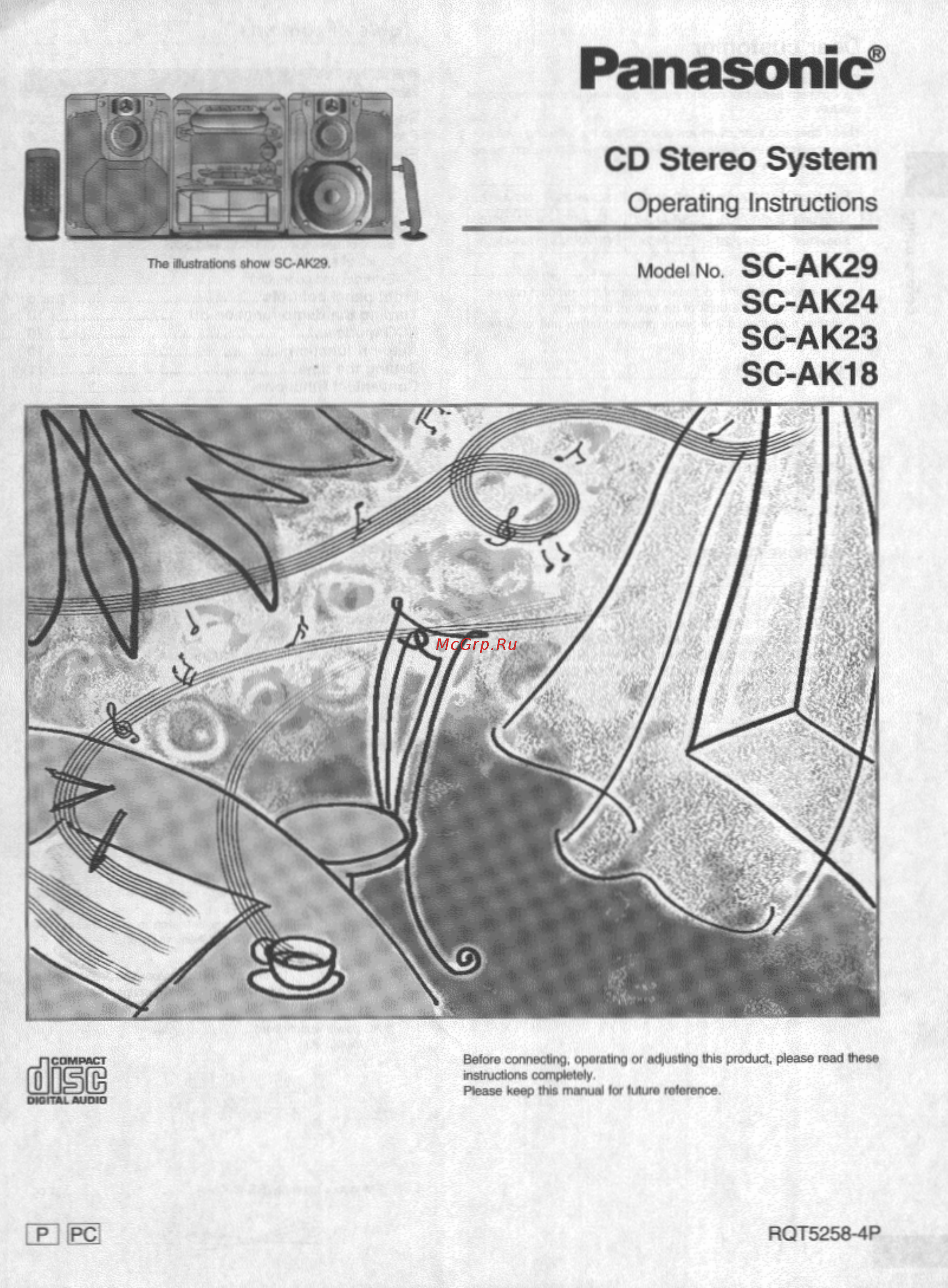 Panasonic SC-AK18 User Manual онлайн