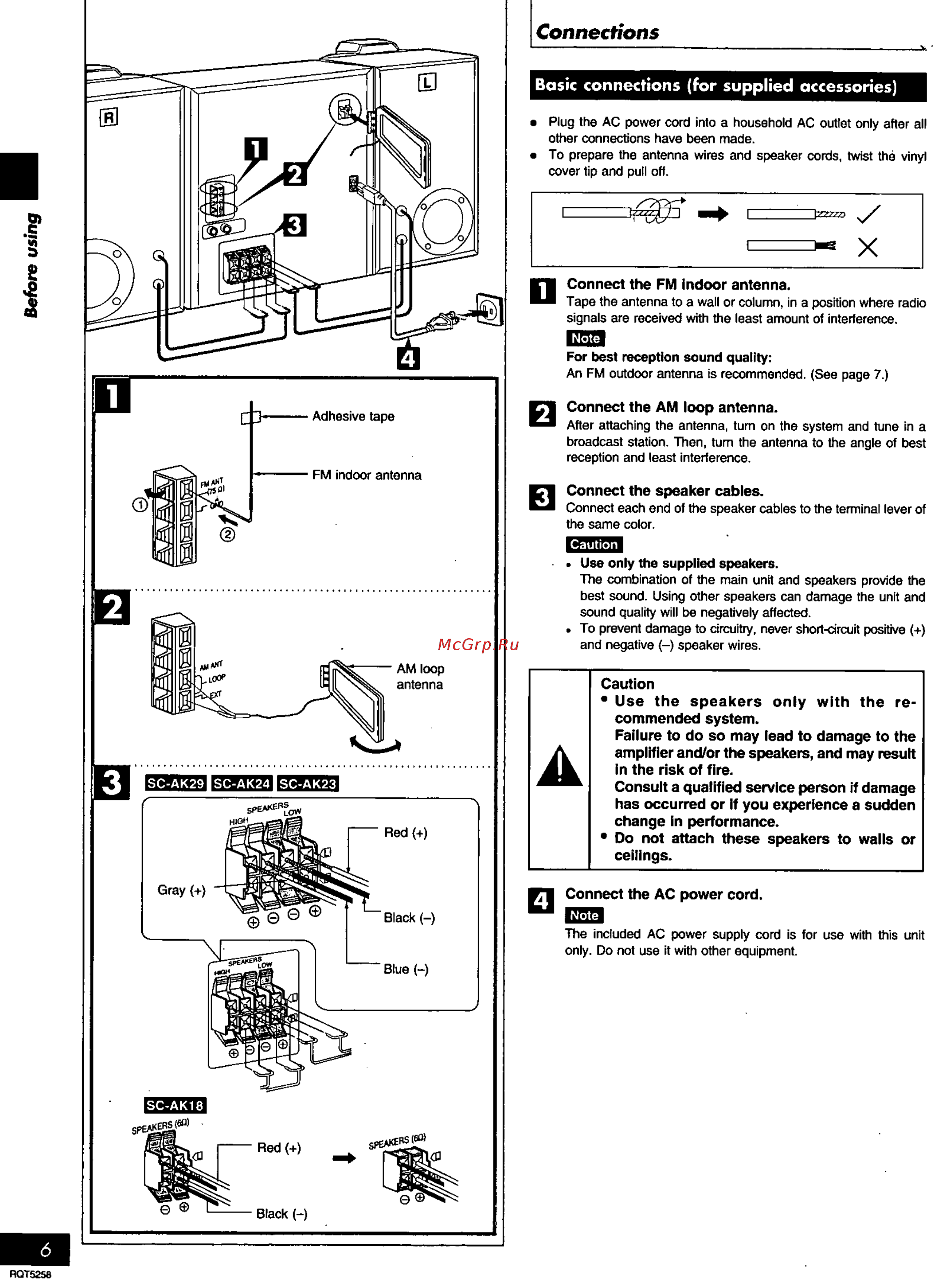Panasonic SC-AK18 [6/32] Connections
