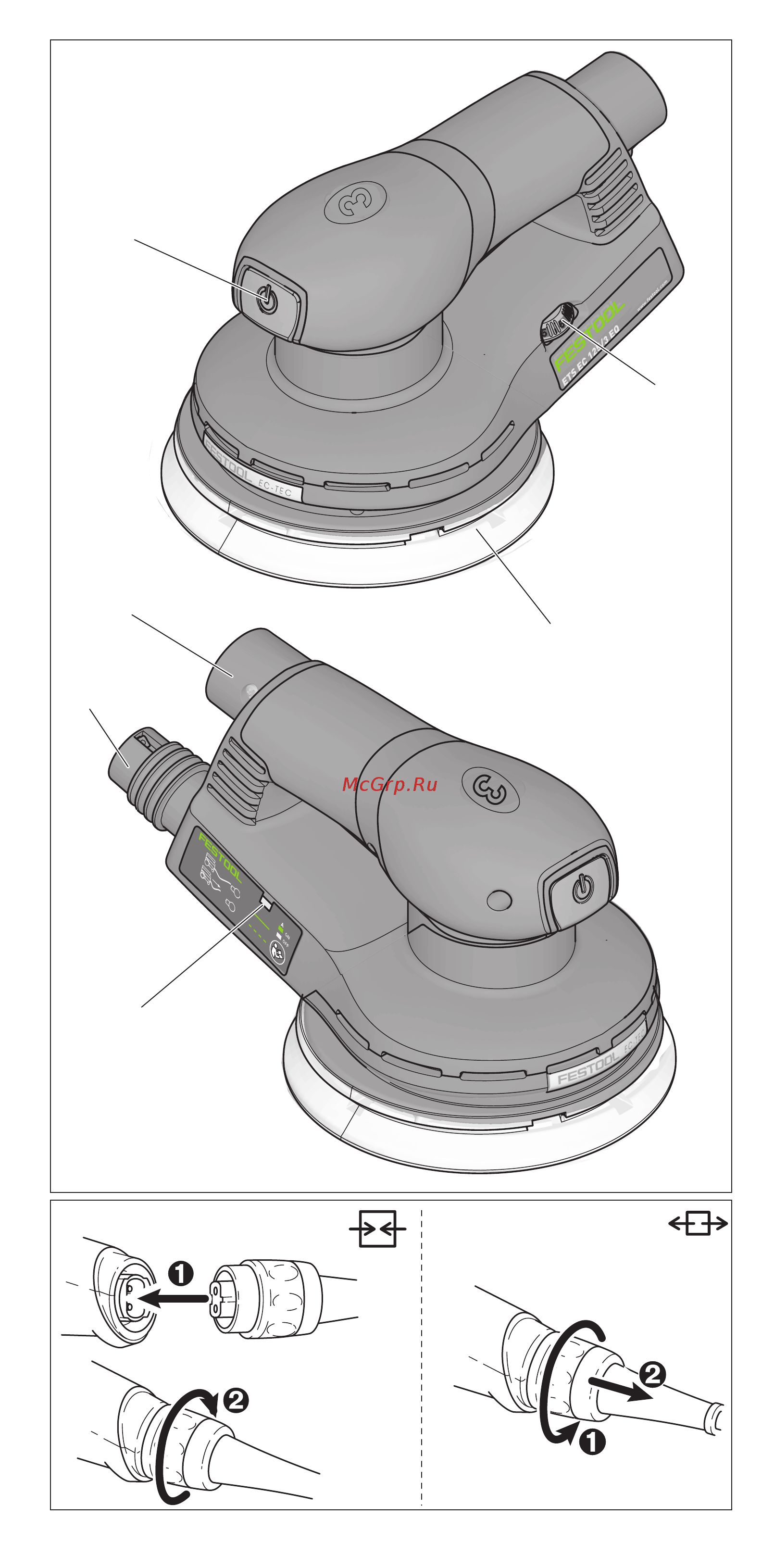 Festool ets ec125/3 eq-plus 230v 571894 Инструкция по эксплуатации онлайн [4/75] 192529