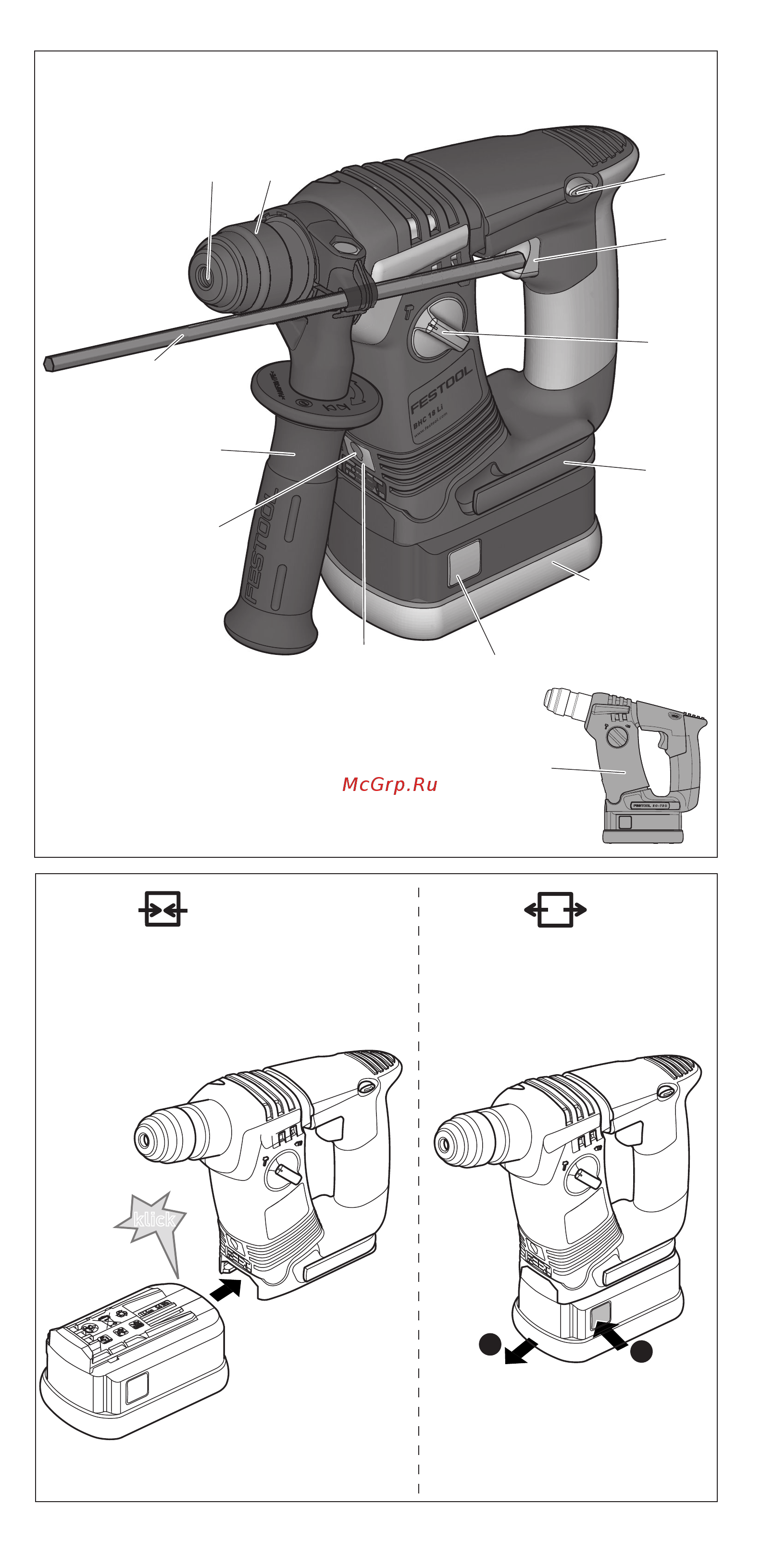 Festool bhc 18 li 5,2 plus 564587 Инструкция по эксплуатации онлайн [2/84] 192550