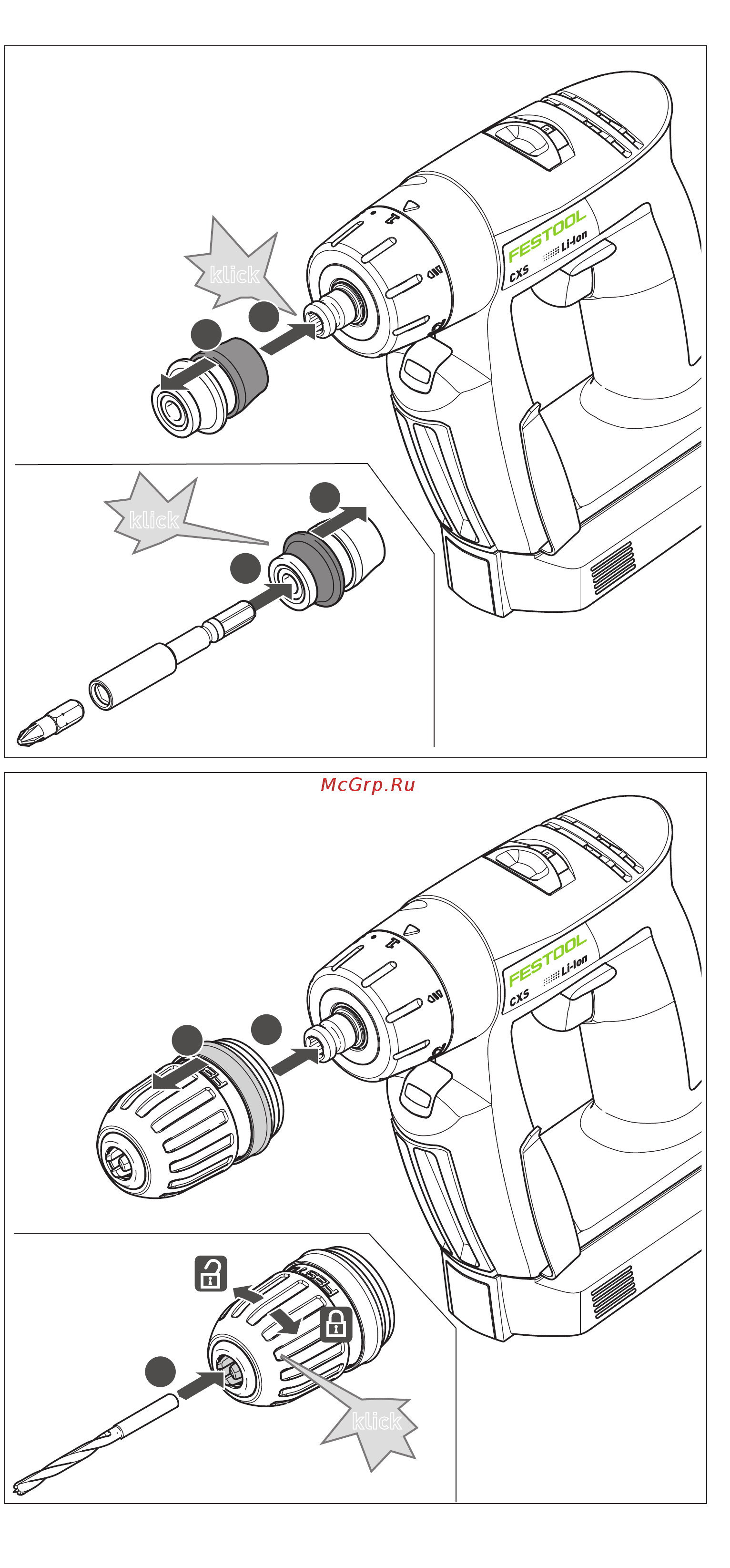 Festool cxs li 2,6 set 564532 Инструкция по эксплуатации онлайн [4/77] 192784