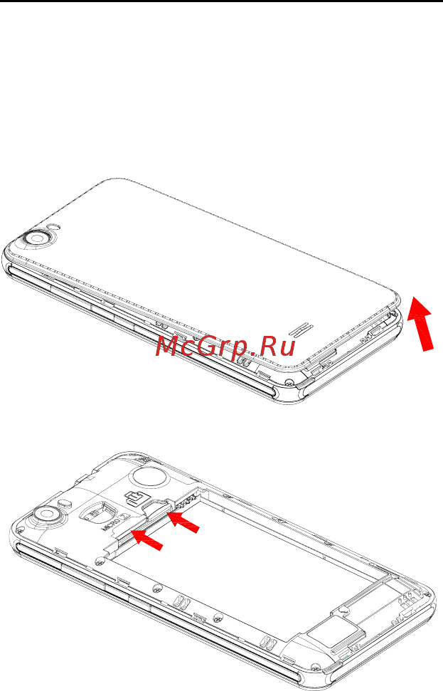 Haier A42P [9/47] Вставьте карты micro sim micro sd