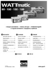 Gys wattmatic 150 024847 Инструкция по эксплуатации