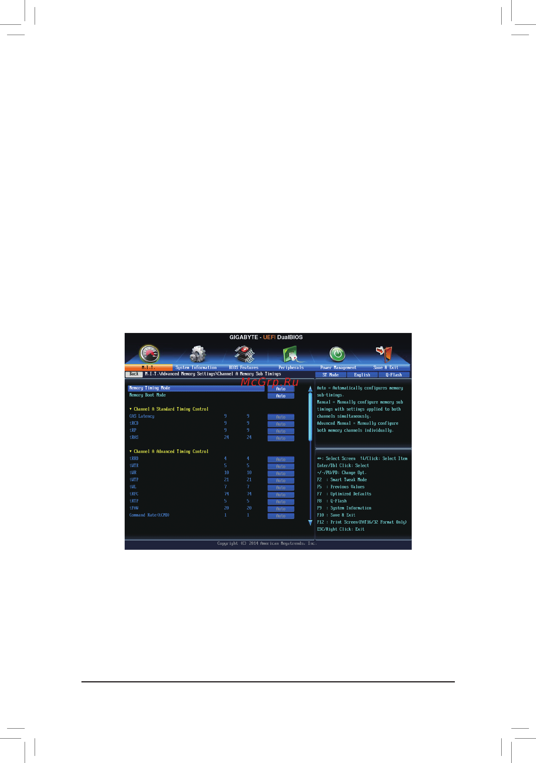 Gigabyte GA-Z97N-Gaming 5 [41/80] Memory timing mode