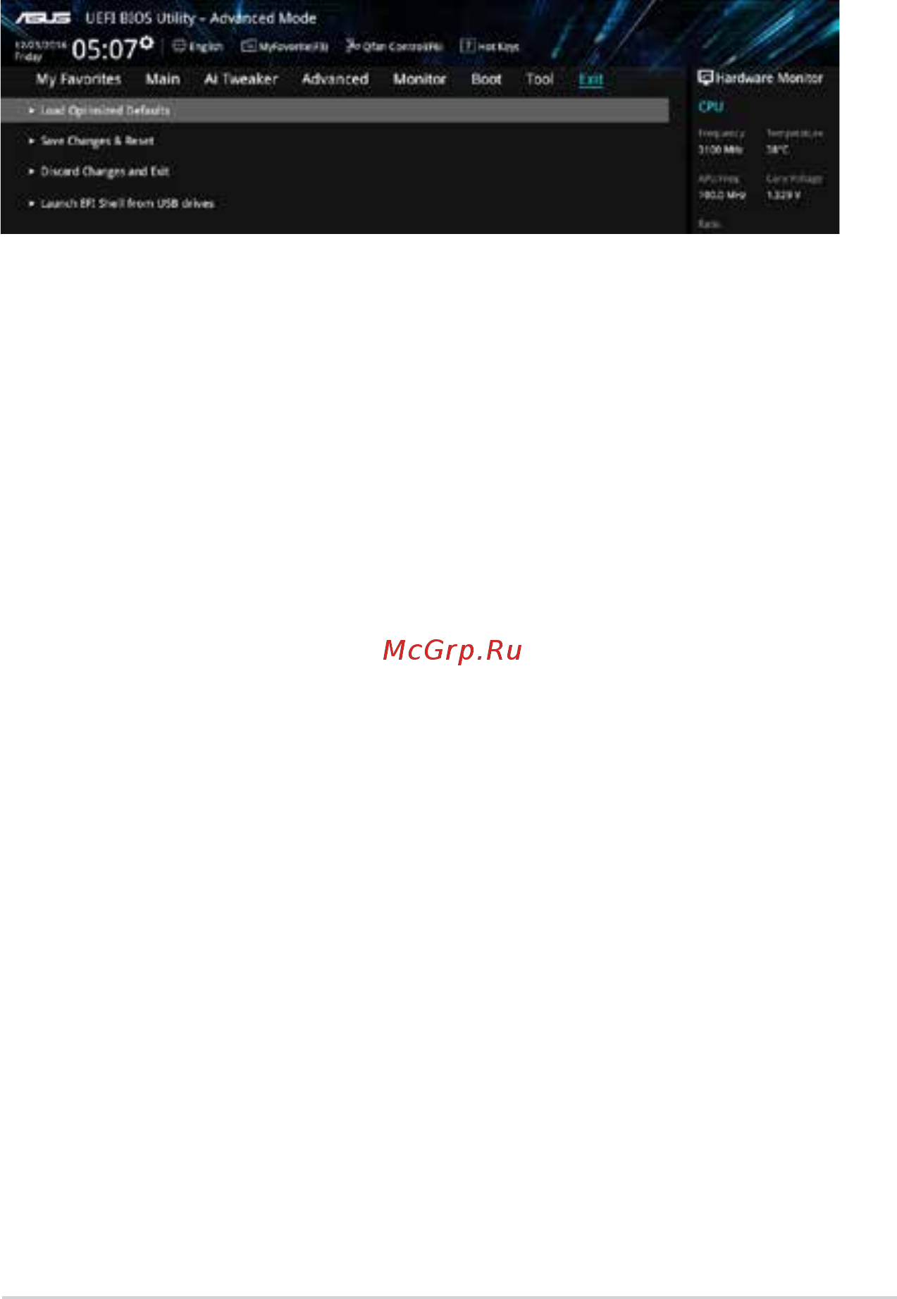 Asus PRIME B350M-E [32/37] Exit menu