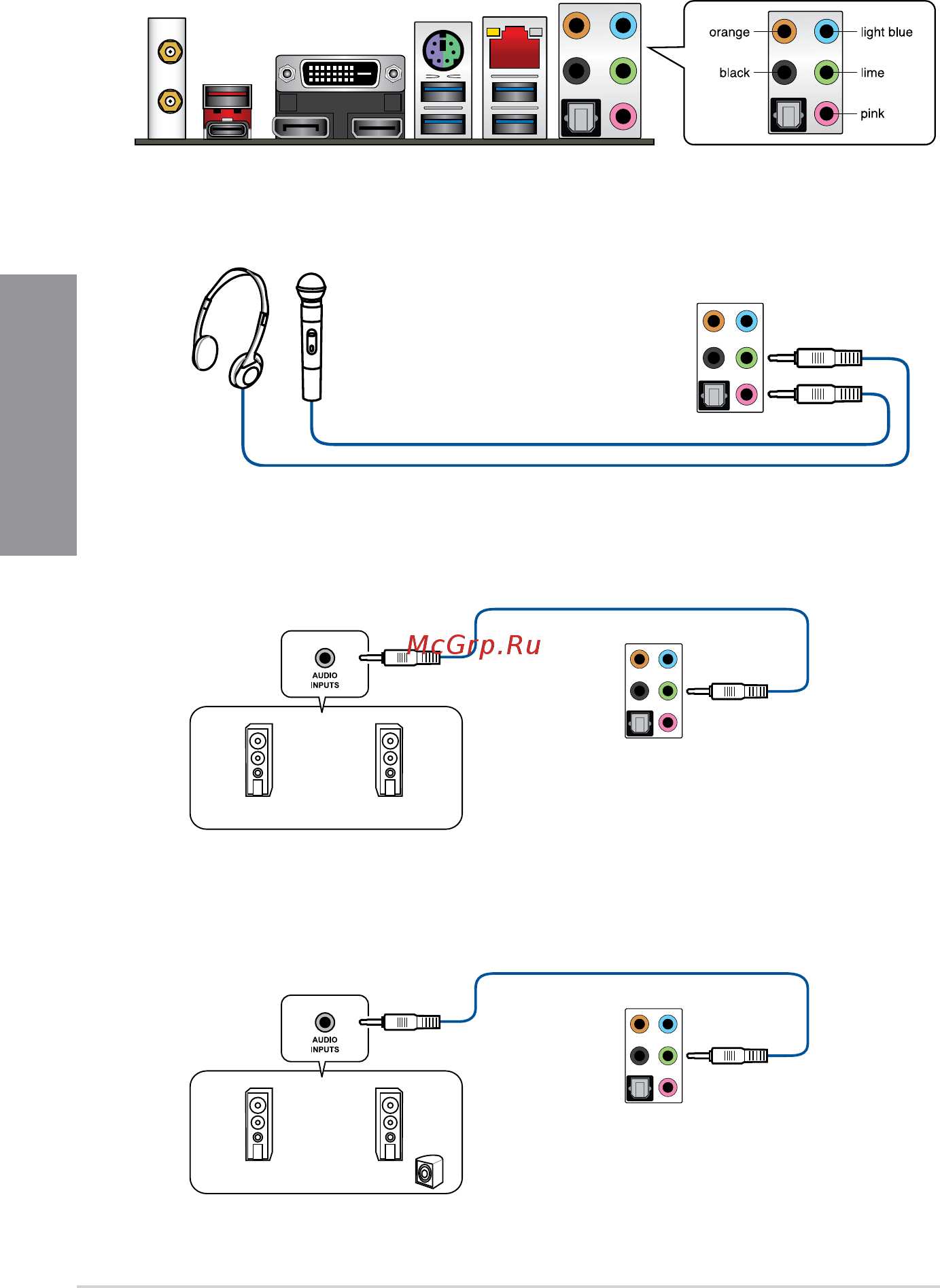 Asus ROG STRIX Z270E GAMING [56/106] Audio i o connections