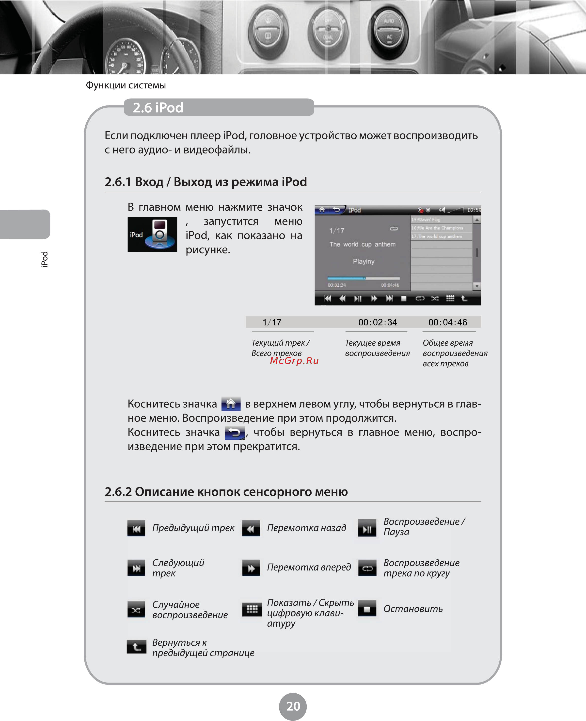 Phantom DVM-7550G i6 [24/48] Вход выход из режима ipod