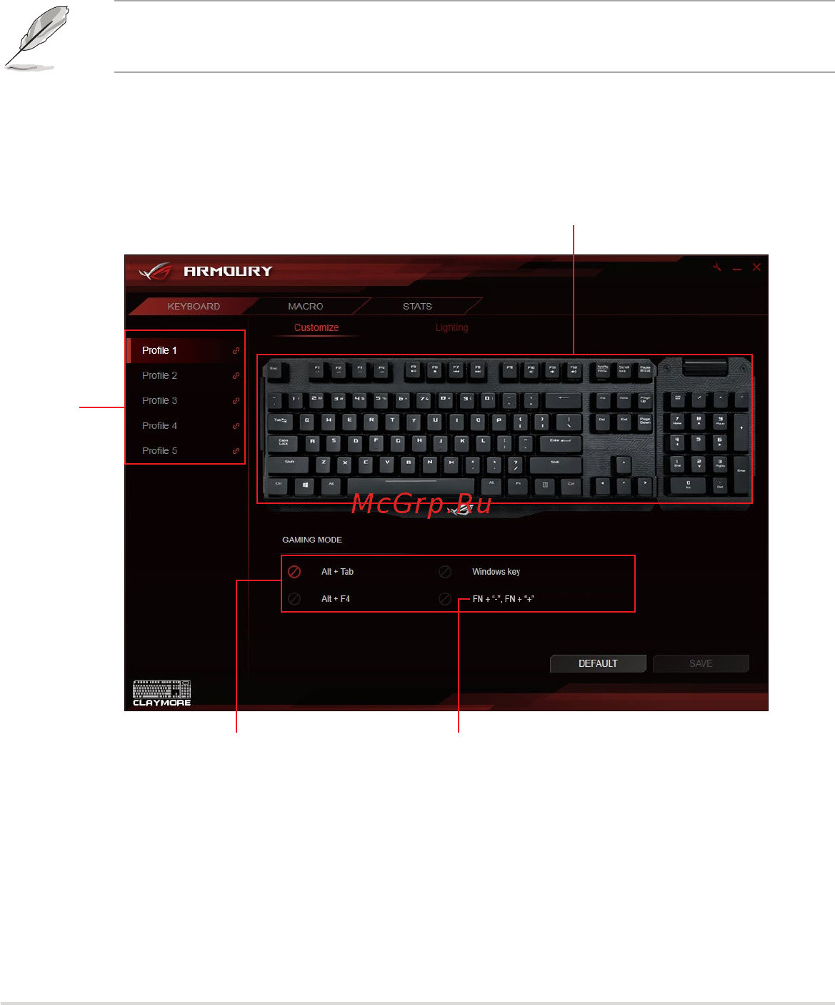 Asus ROG Strix Impact [9/20] Меню клавиатуры