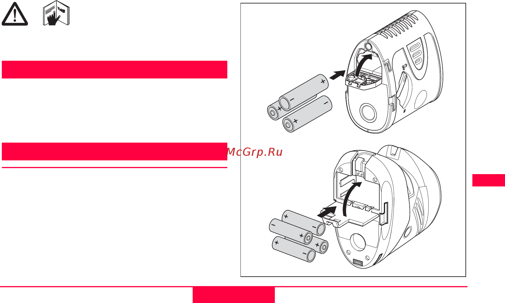 Leica lino p5 777068 [2/19] Установка и замена элементов питания