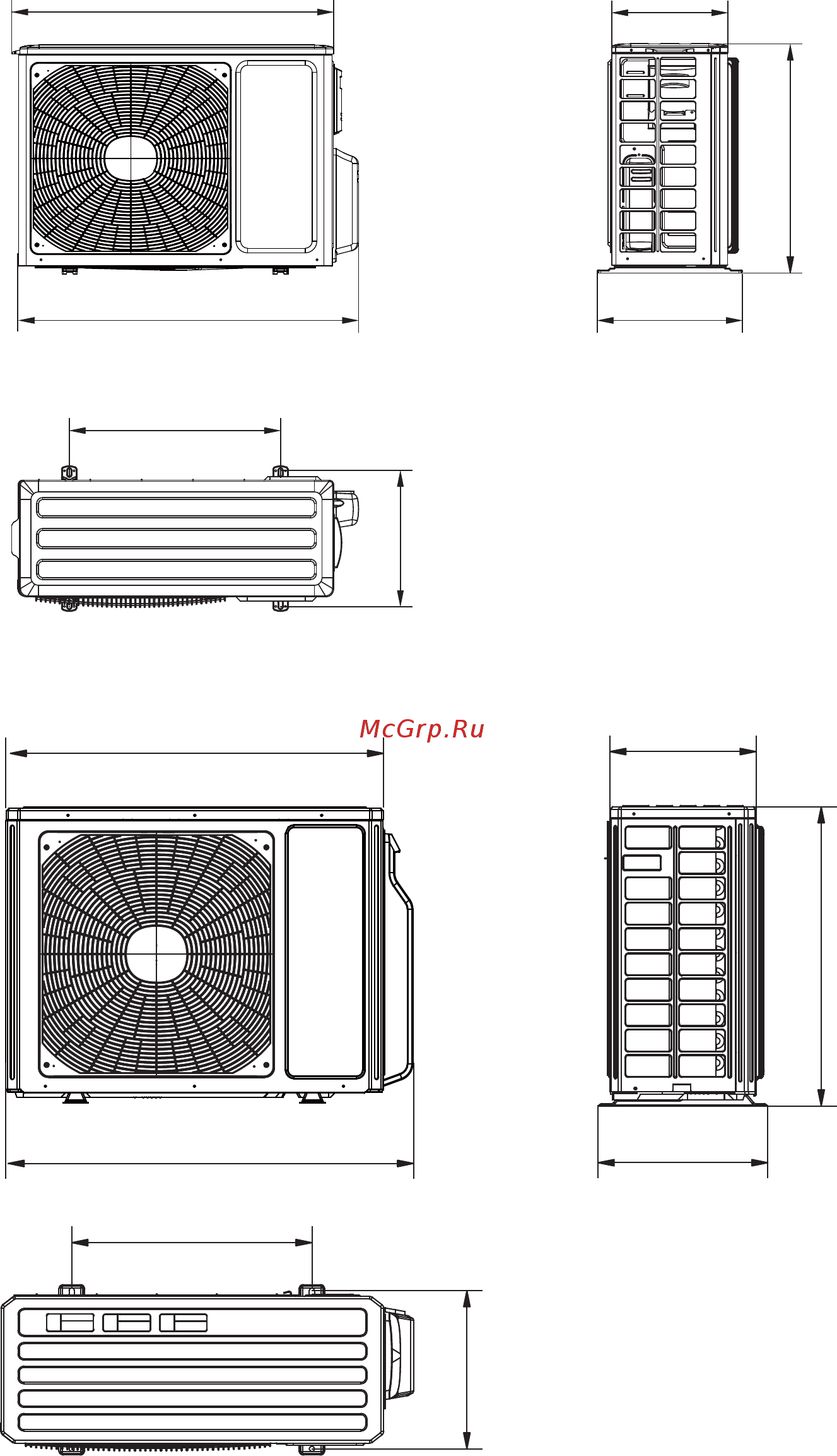 Tosot T42H-FM / O [13/32] Габаритные размеры