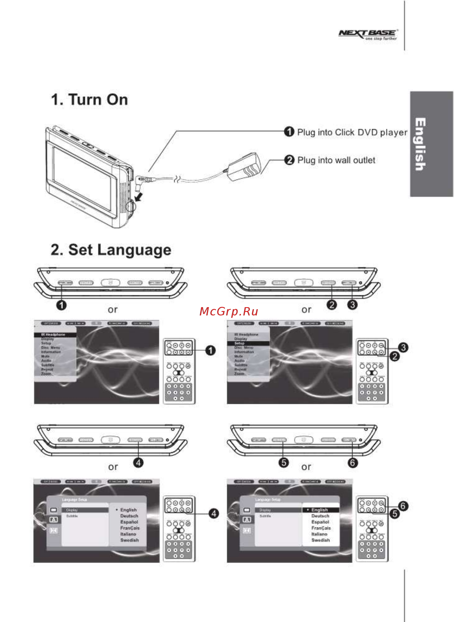 Next-Base CLICK 9 LITE UNO [5/26] Set language