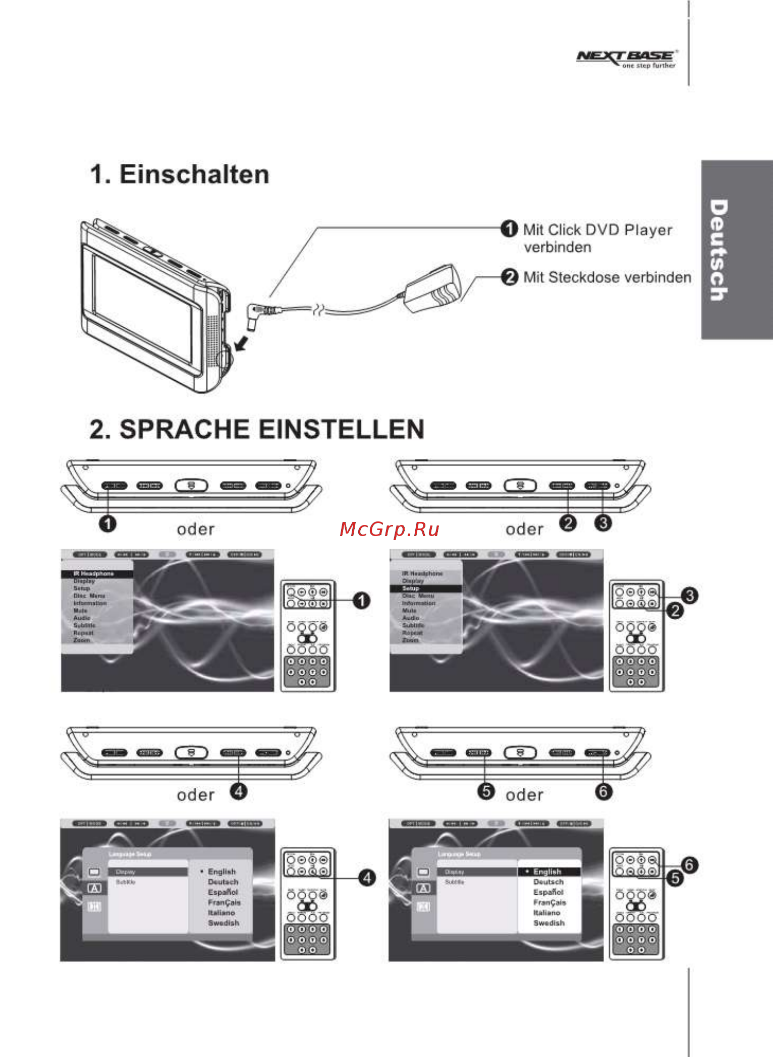 Next-Base CLICK 9 LITE UNO [7/26] Einschalten