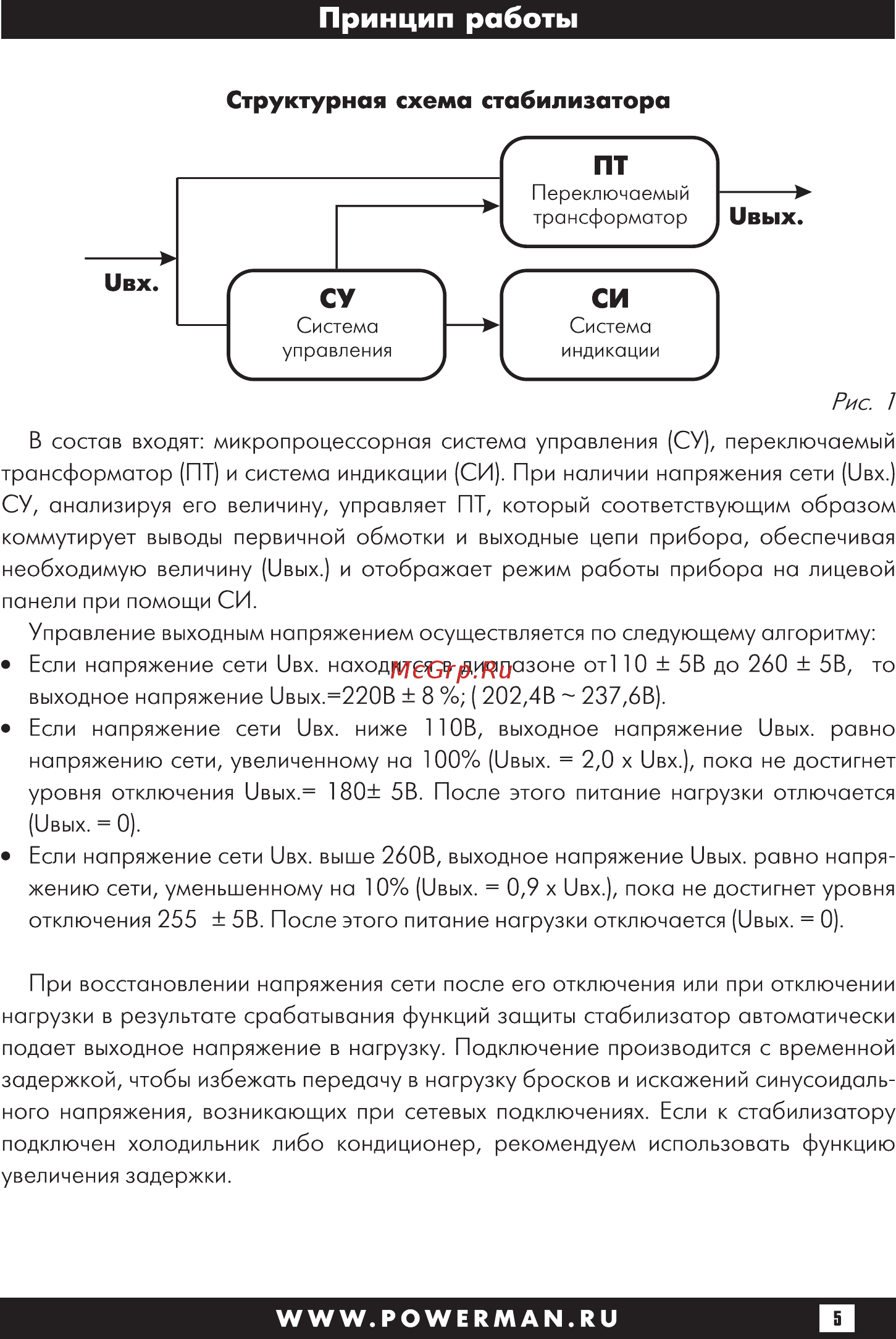 Powerman avs 10000 p 6049493 [5/28] Принцип работы