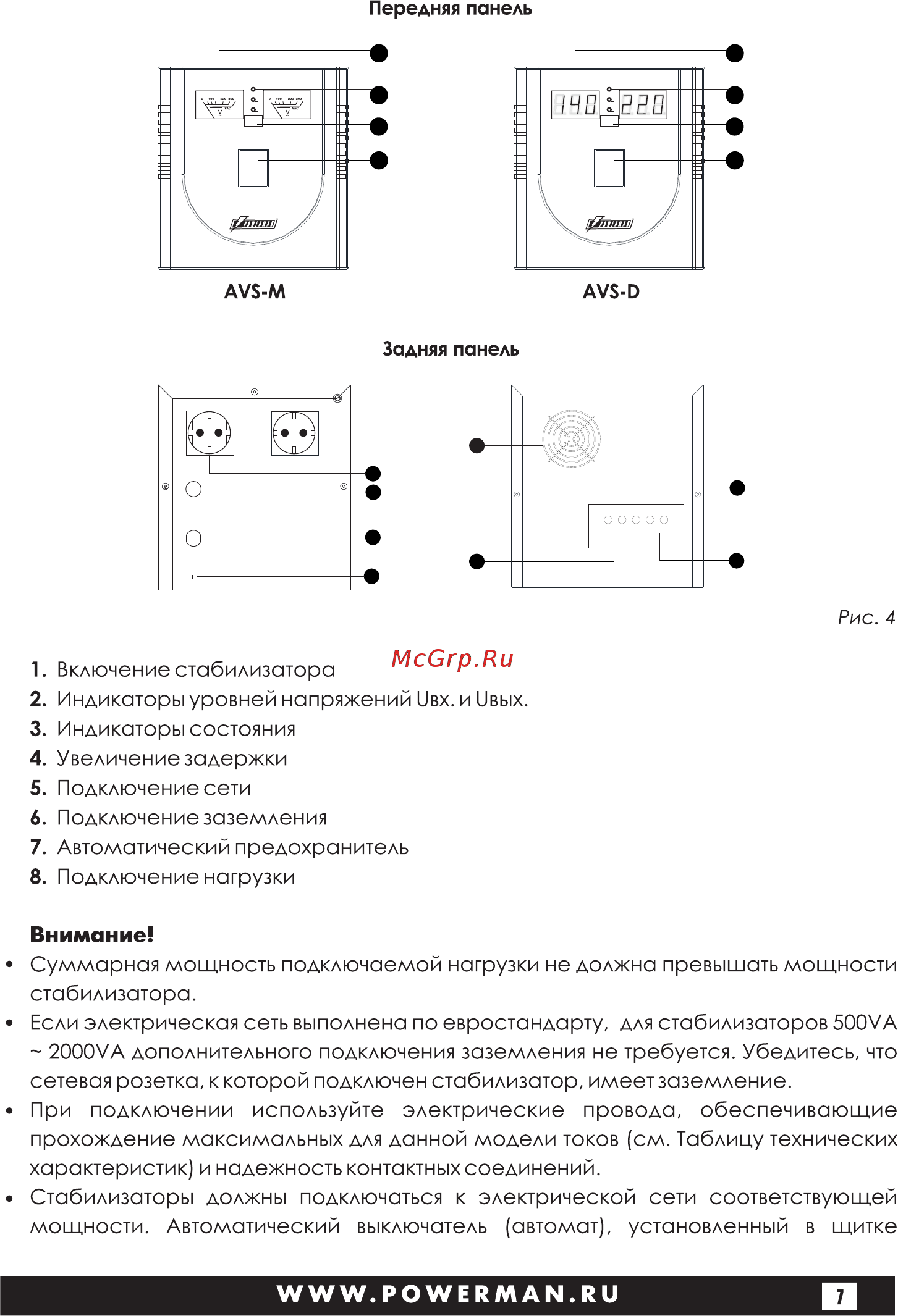 Powerman avs 500 d 6028662 [7/28] Страница 7