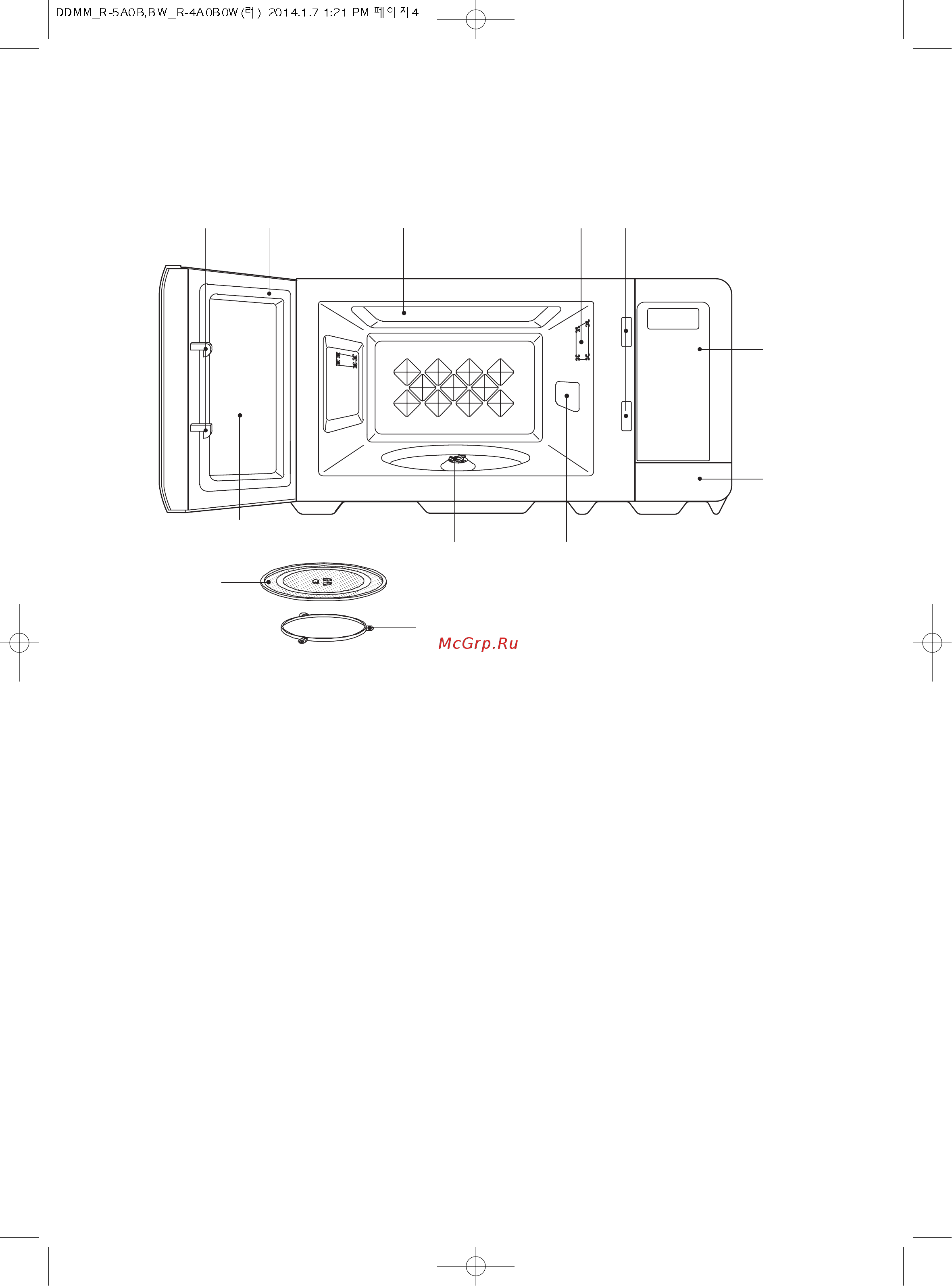 Daewoo Electronics KOR-5A0BW [5/28] Внешний вид и особенности печи