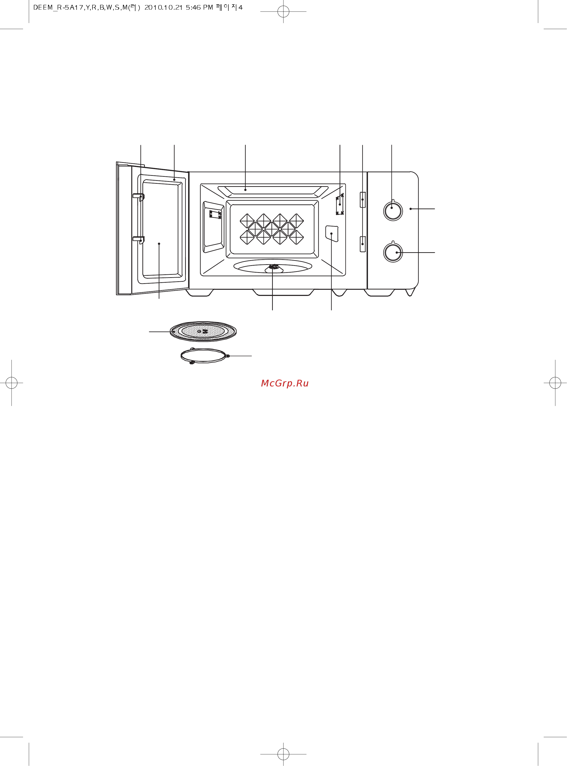 Daewoo KOR-5A17B 500 Вт чёрный [5/21] Внешний вид и особенности печи
