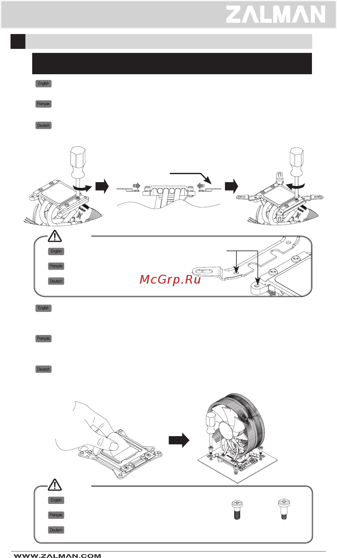 Zalman CNPS9800 MAX [5/32] Installing direction instructions de montage einbauhinweis