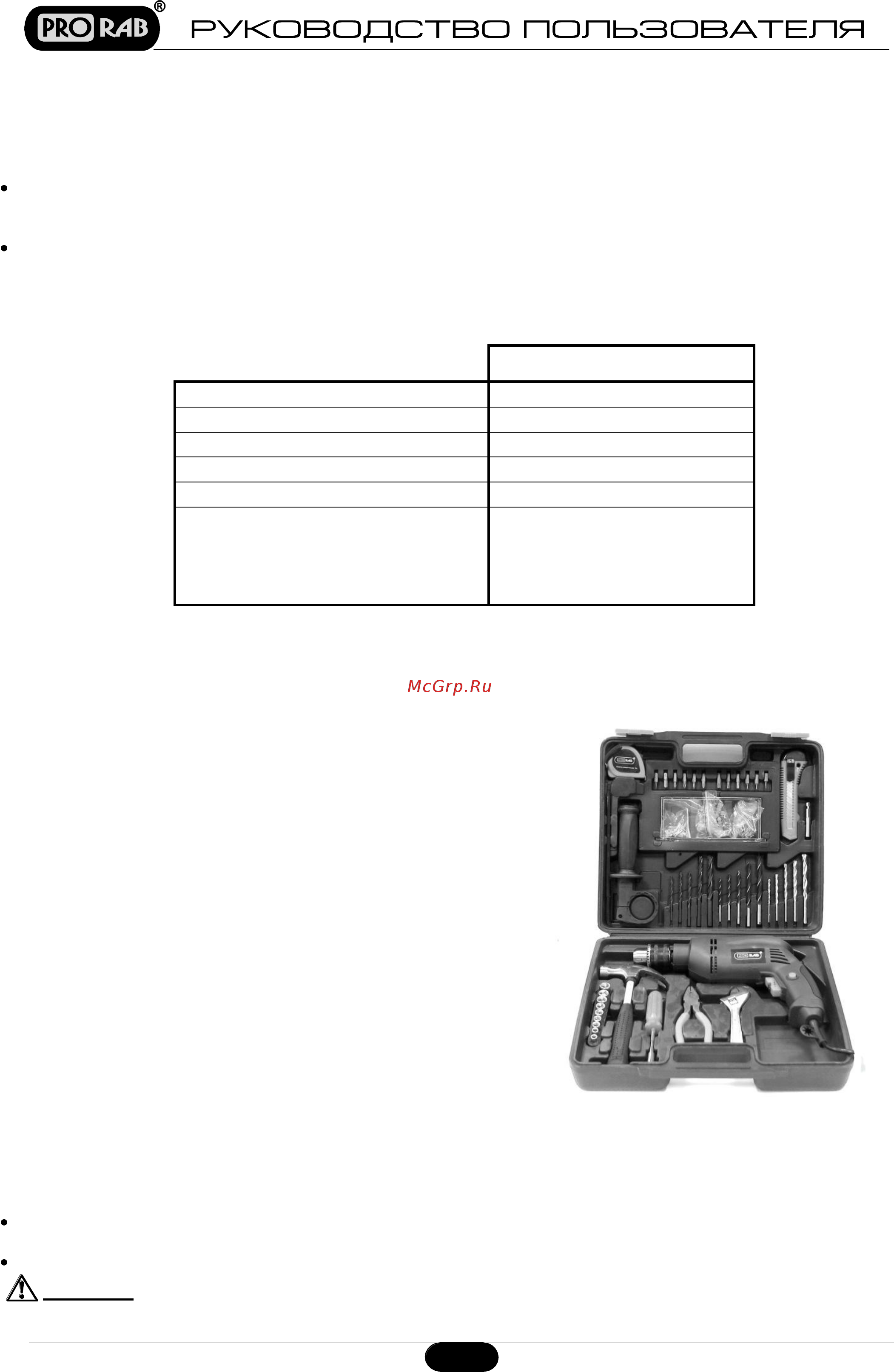 Prorab 2510 к1 [2/10] Технические характеристики