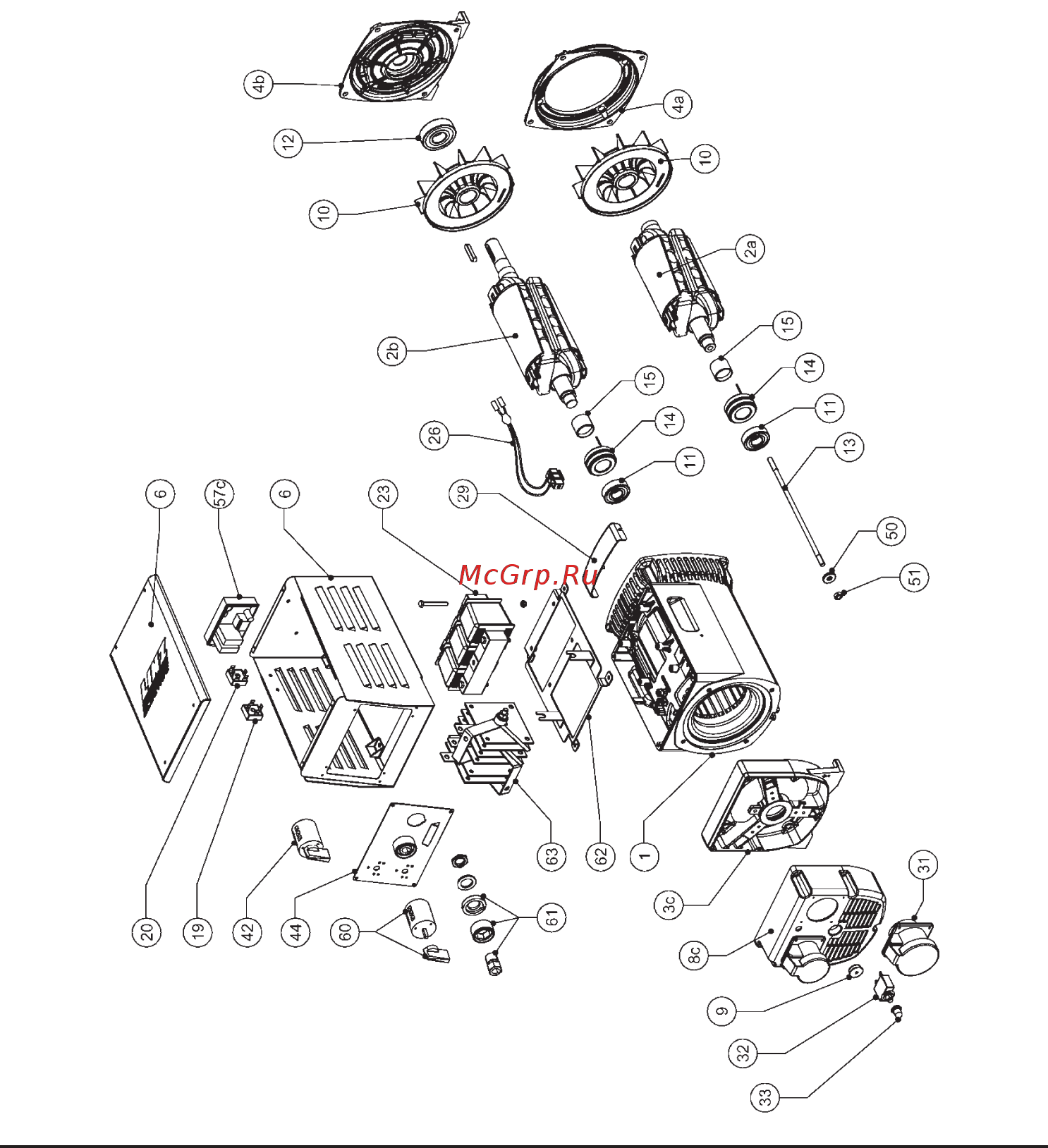 Robin-Subaru eb 6.5/400-w220r [16/27] Общее устройство генератора 1w10 220dc