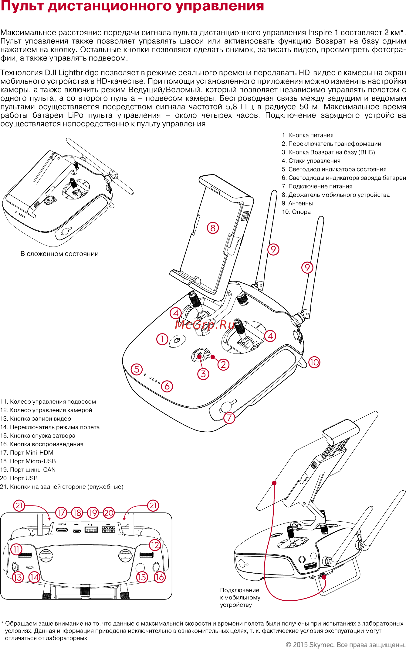 DJI Inspire 1 Краткое руководство онлайн [3/10] 198630