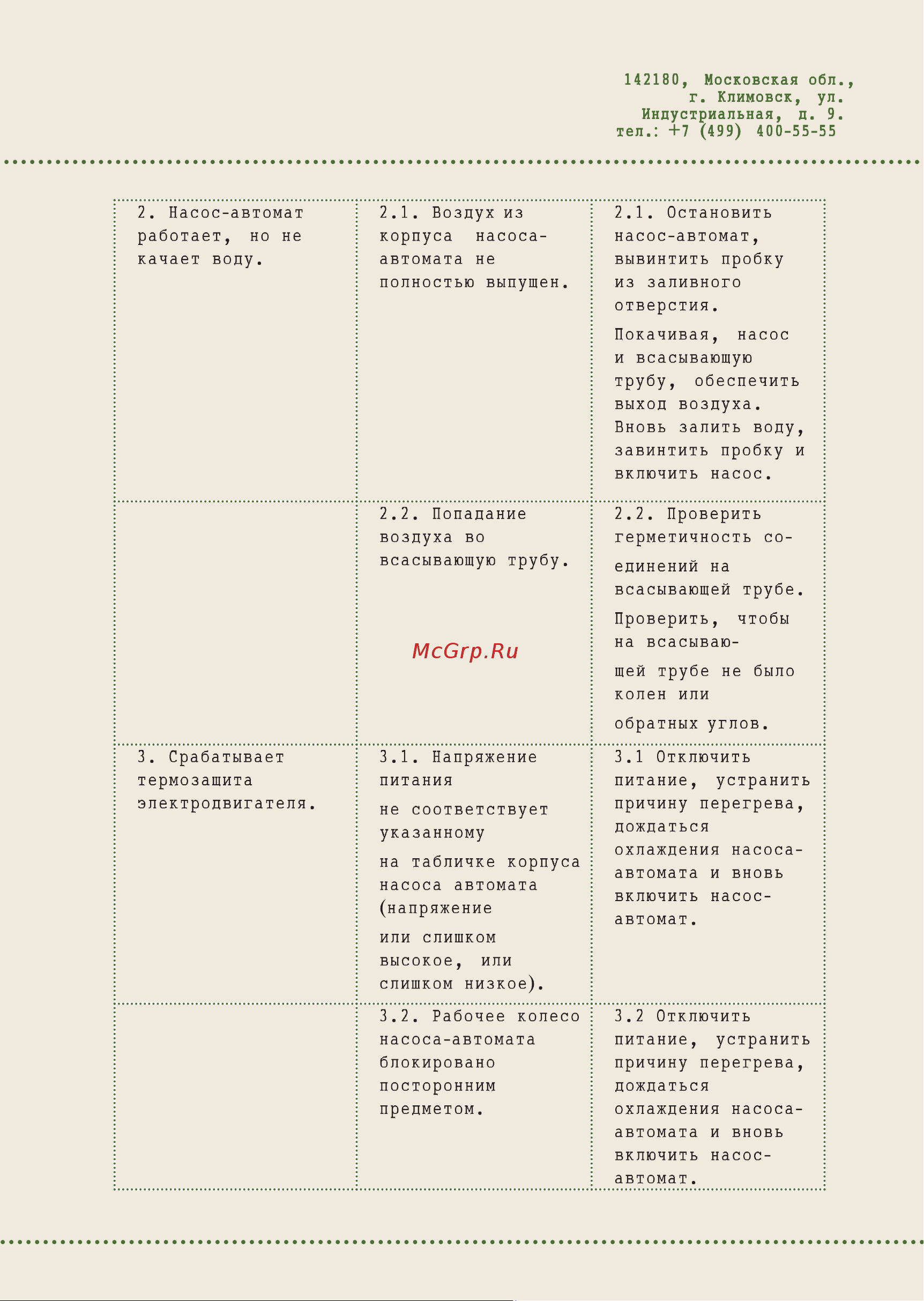 Джилекс Тополь 55/35 П-18 Руководство по эксплуатации онлайн [9/16] 198931