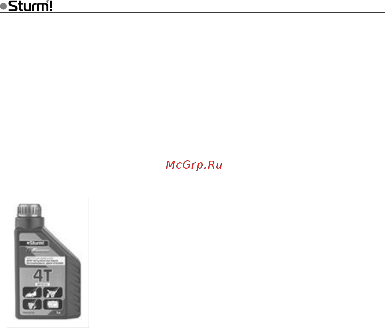 Sturm PC8808H [15/26] Для наилучшего результата рекомендуется использование специального моторного масла для четырехтактного двигателя star g energy 4t при любой температуре в вашем регионе