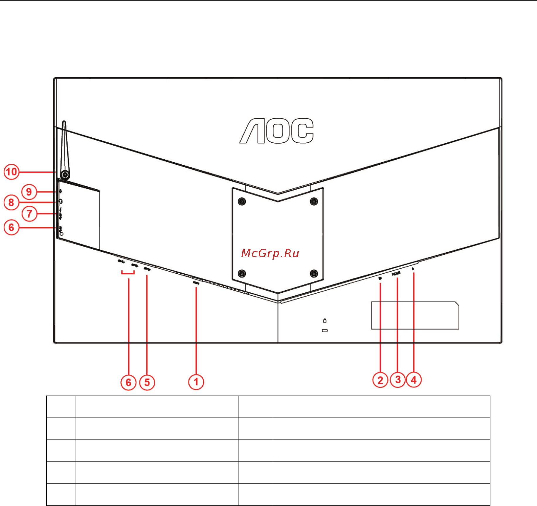 AOC AGON AG271QG [12/53] Connecting the monitor