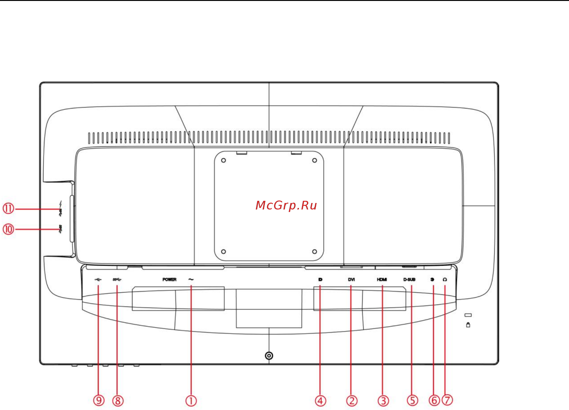 AOC I2475PXQU [12/66] Подключение монитора