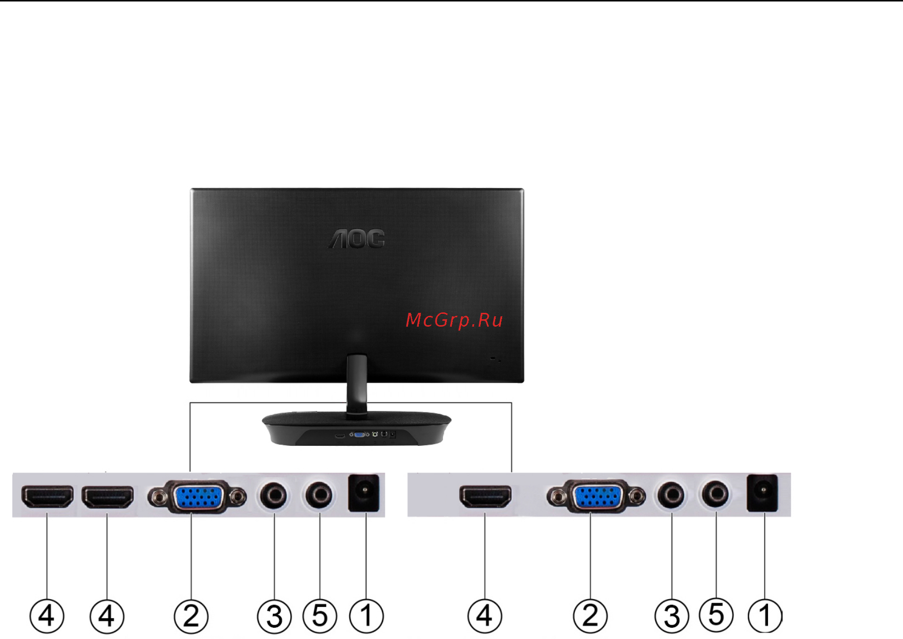 AOC I2473PWY [11/64] Пoдключeниe мoнитopа