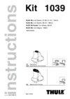 Thule kit audi a6, 4-dr sd, 97-00, 01-03; 5-dr avant, 98-04 г.в. 1039 Инструкция по эксплуатации