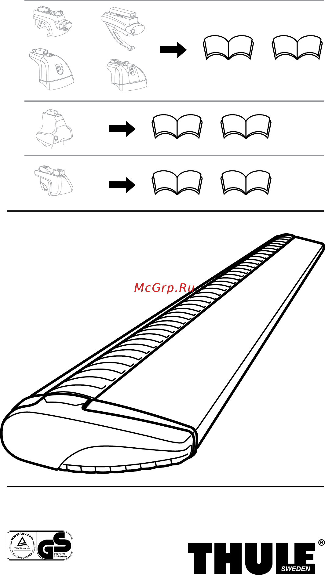Thule wingbar черные 969-2 Инструкция по эксплуатации онлайн