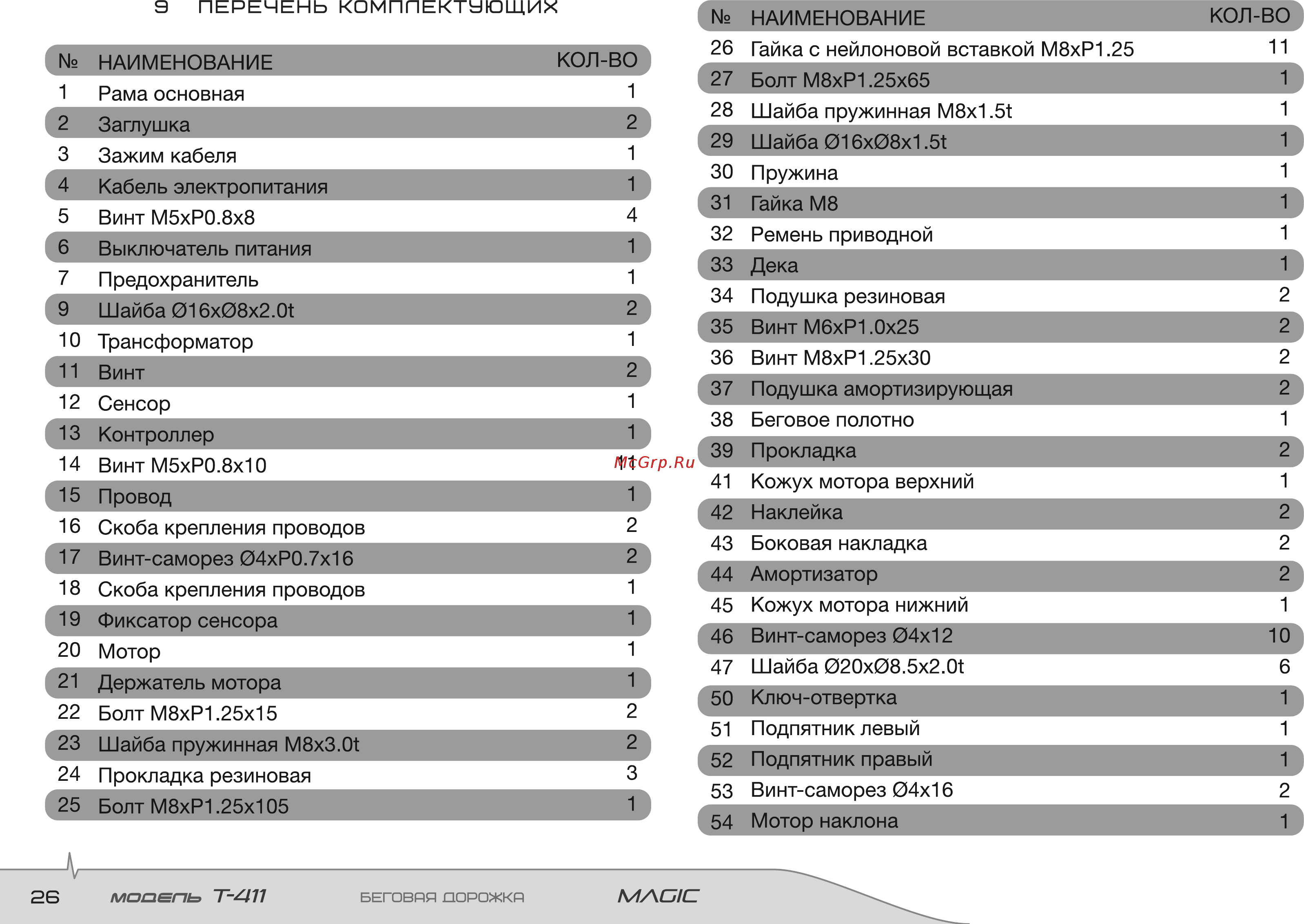 Torneo Magic T-411 Руководство по эксплуатации и сборке онлайн [26/32] 200802