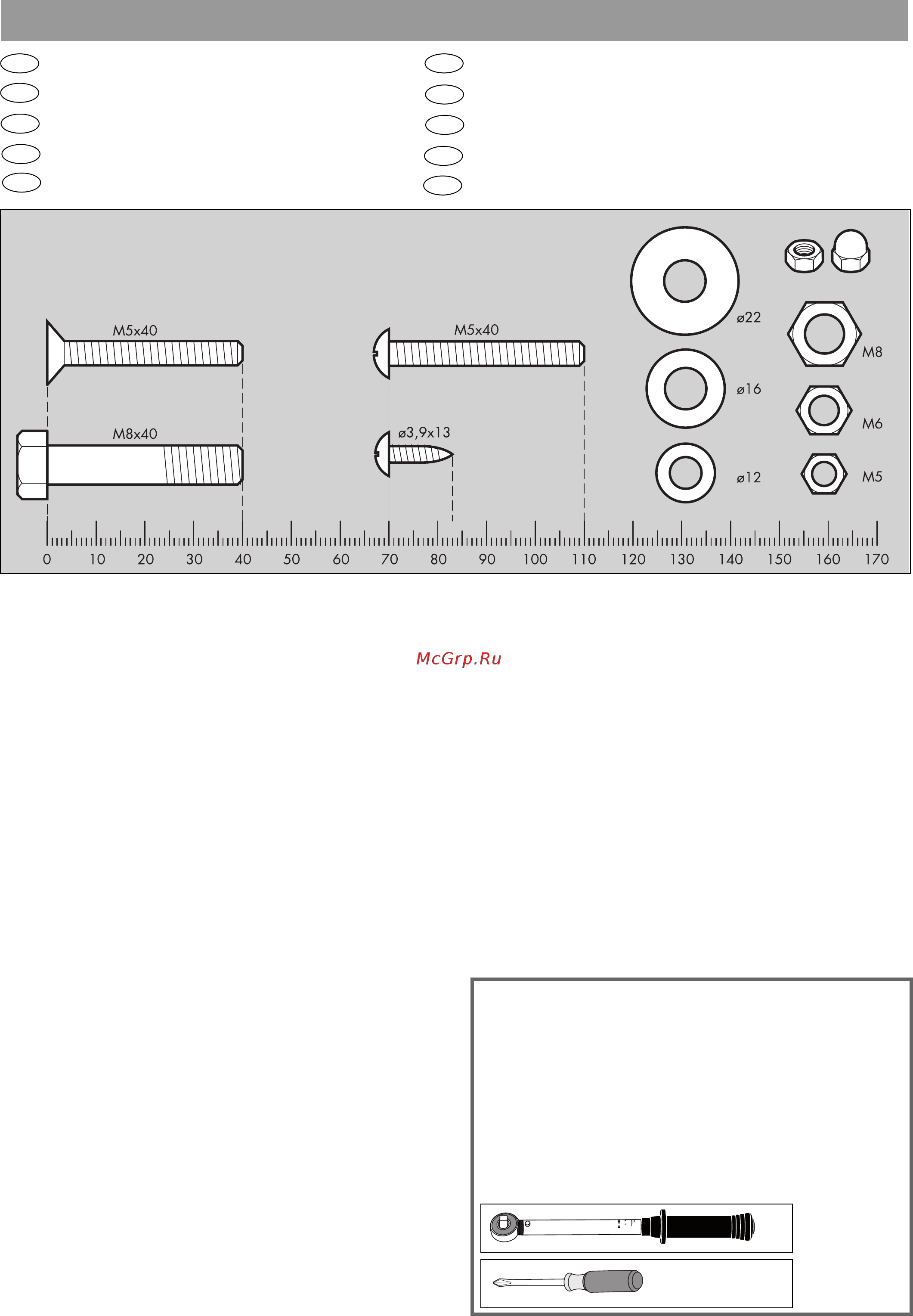 Kettler RE7 7688-160 [5/24] Messhilfe für verschraubungsmaterial