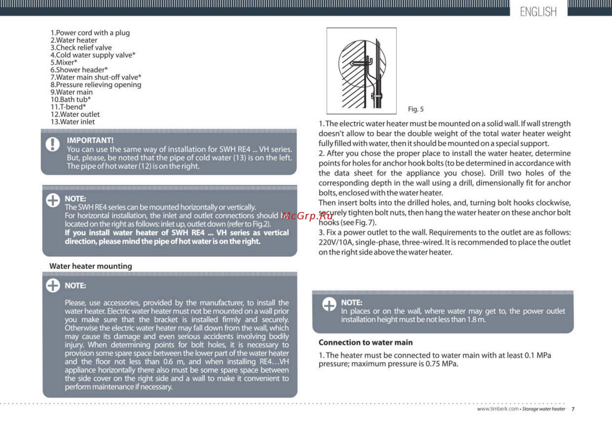 Timberk swh re4 50 vh [7/26] English