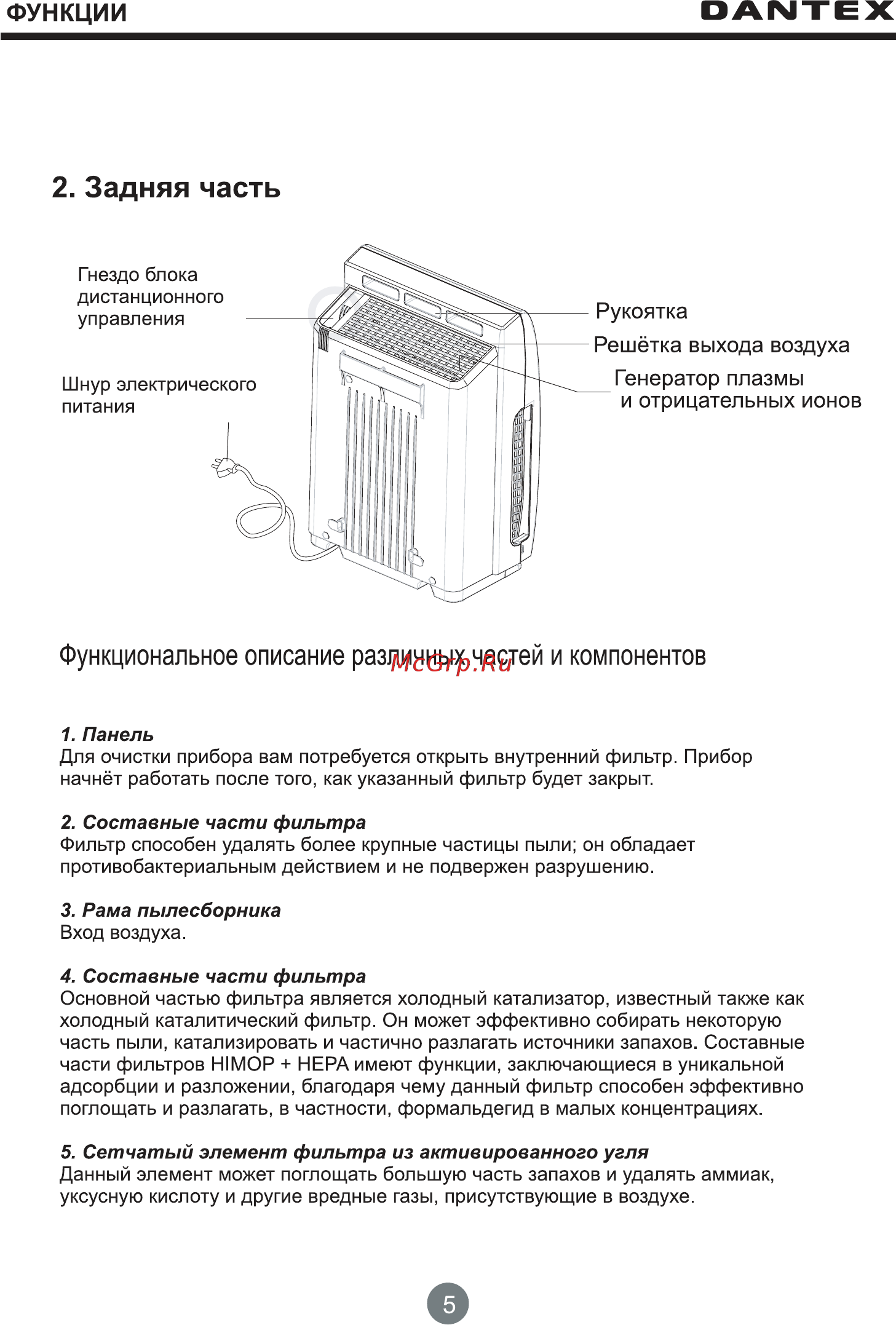 Dantex D-AP300CF [7/20] Задняя часть