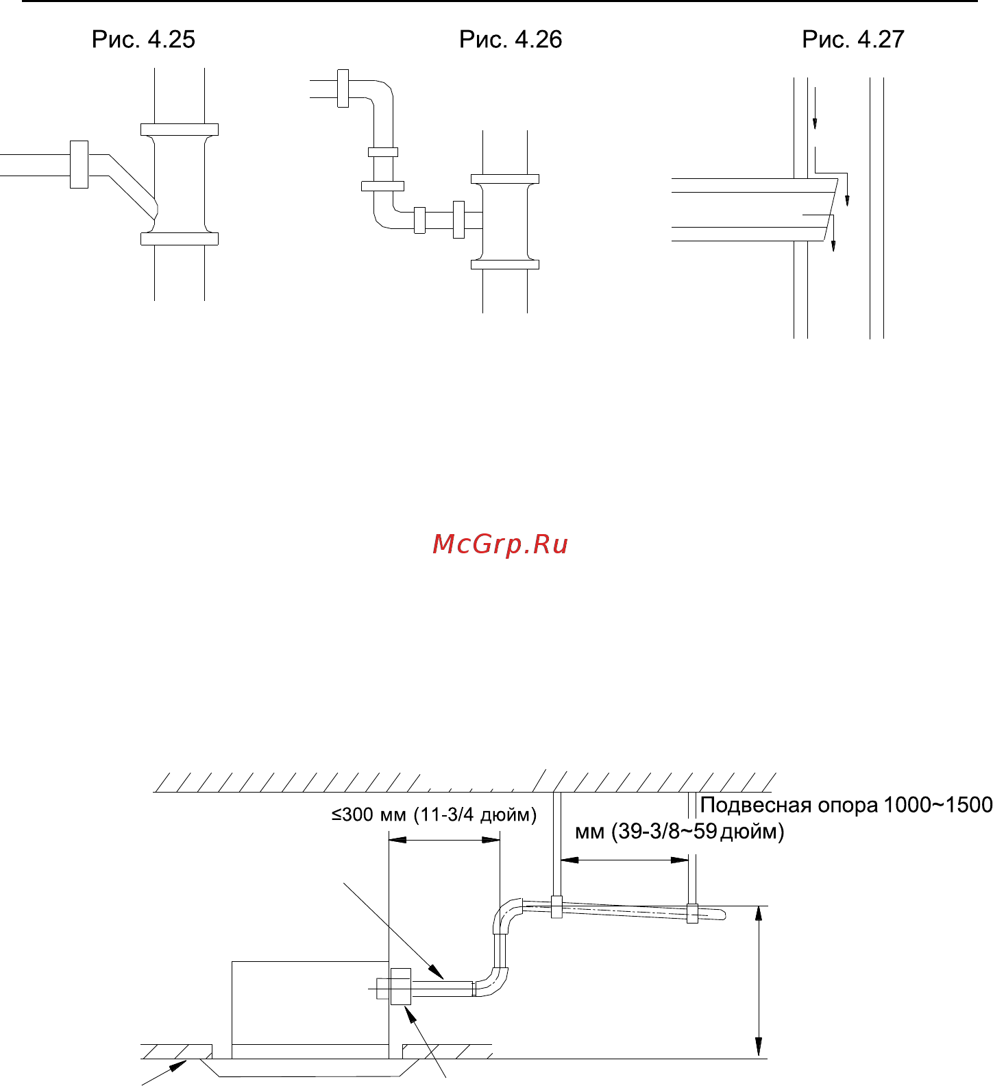 Dantex RK-18UHG2N/RK-18HG2NE-W [26/39] Меры технической безопасности во время монтажа восходящего дренажного трубопровода