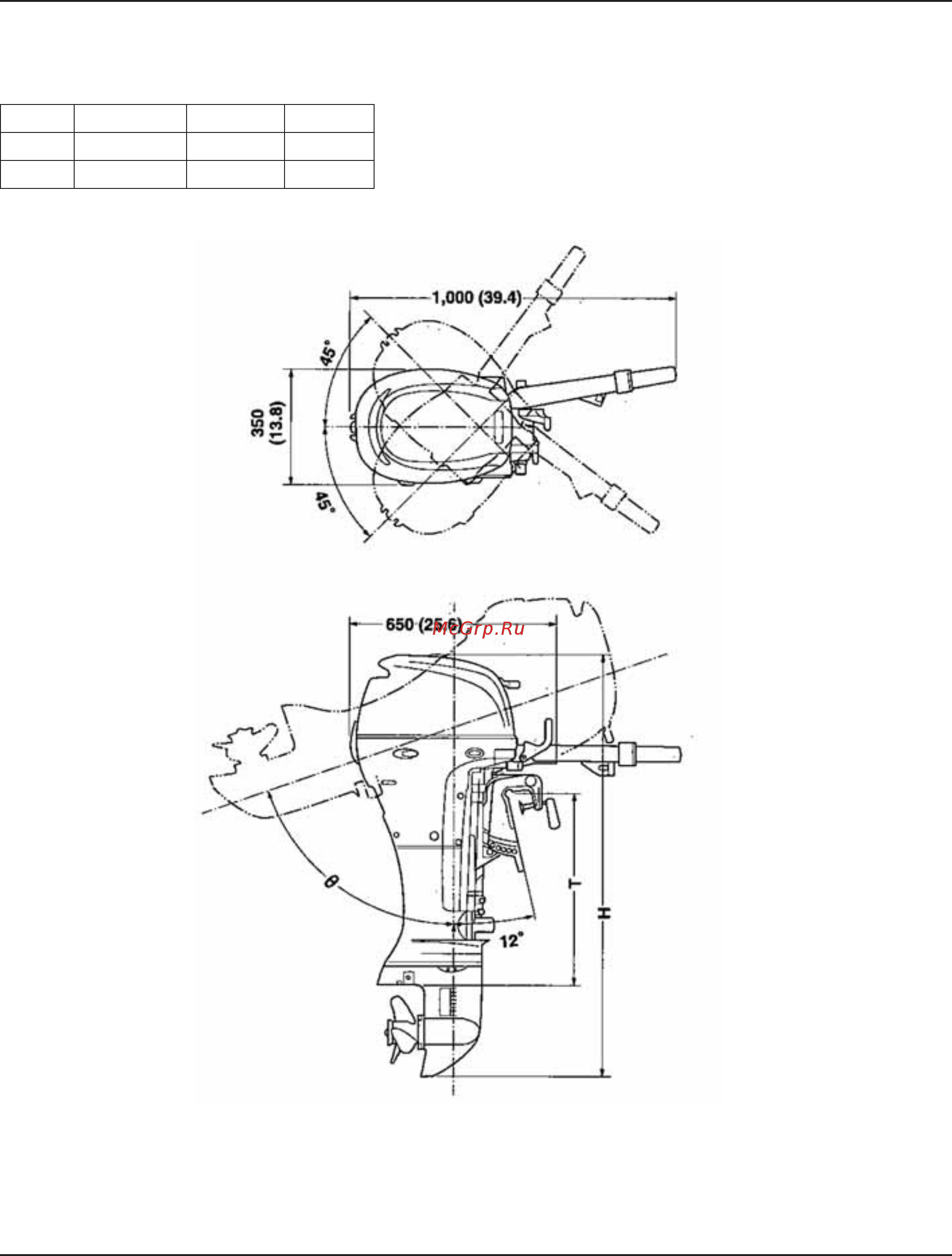 Honda BF 20 [6/306] Габаритные чертежи