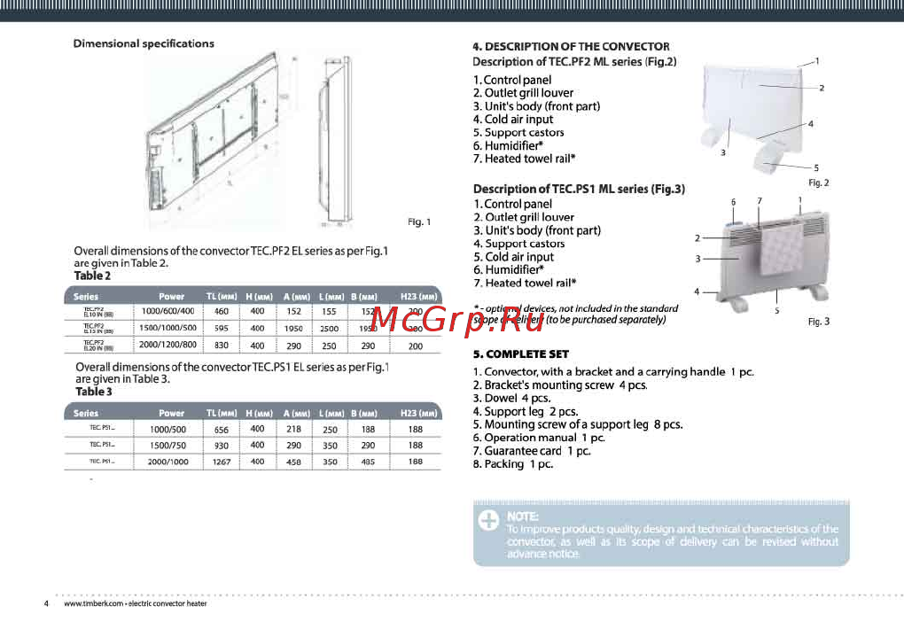 Timberk tec.ps1 el15 in (og) Инструкция по эксплуатации онлайн [4/26] 201664
