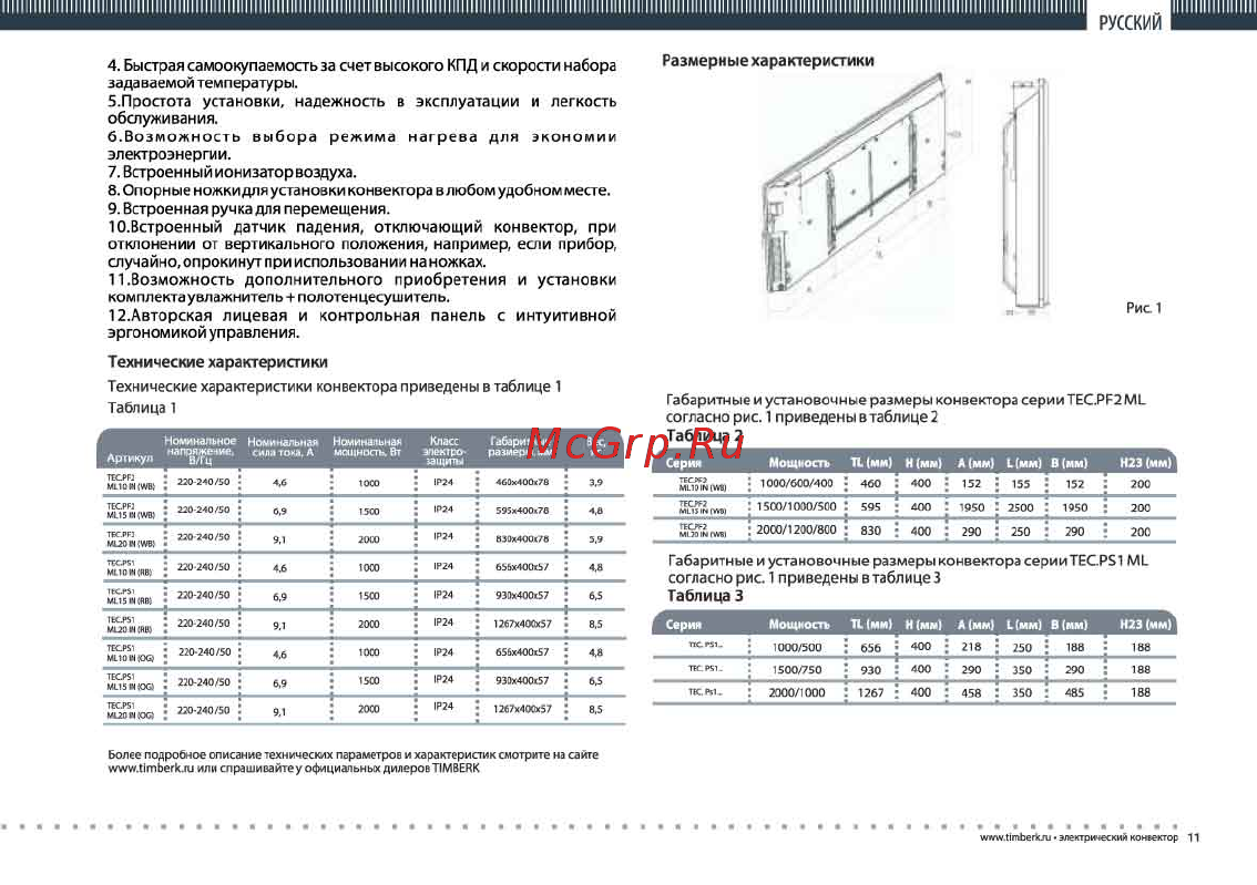Timberk tec.pf2 ml20 in (wb) Инструкция по эксплуатации онлайн [11/18] 201666