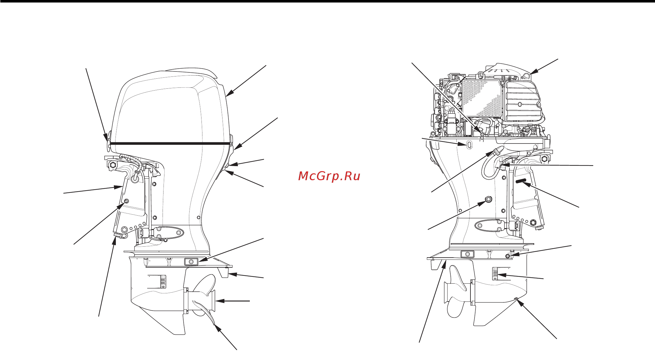 Honda BF 90 [15/156] Основные узлы и детали подвесного мотора
