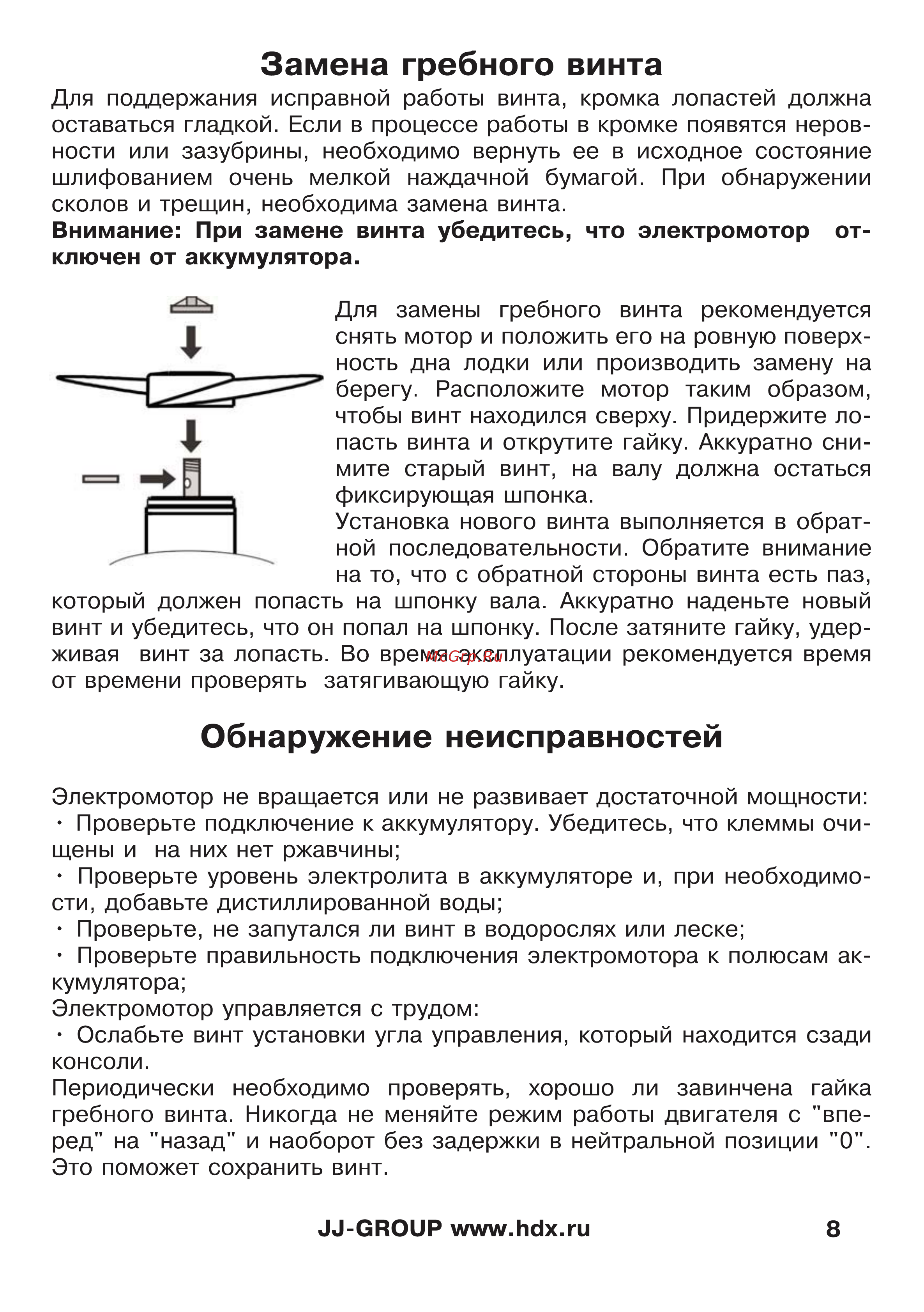 HDX 55L [8/12] Обнаружение неисправностей