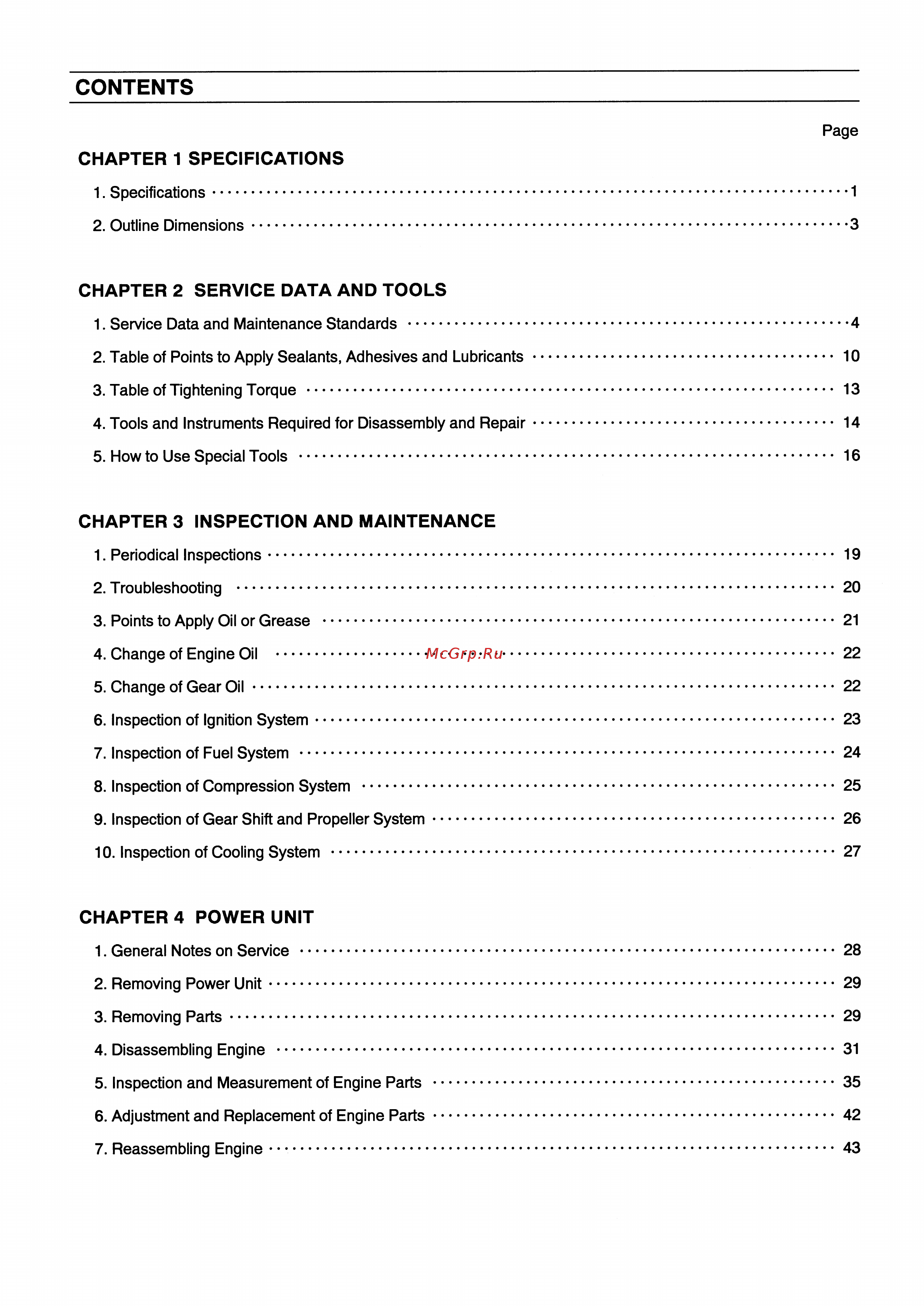 Tohatsu MFS 4 [2/81] Chapter 1 specifications