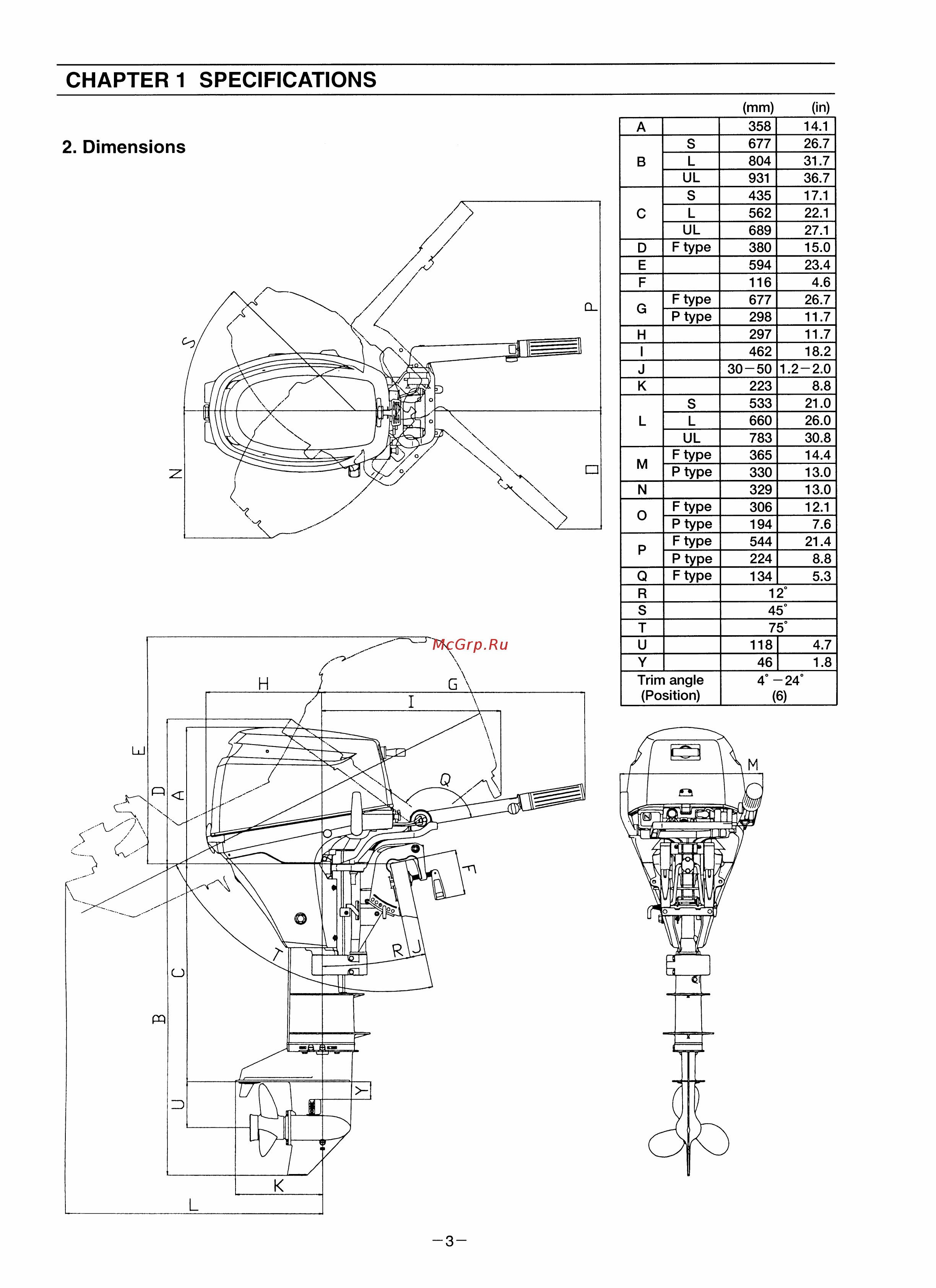 Tohatsu MFS 9.8 A3 [6/84] Chapter 1 specifications