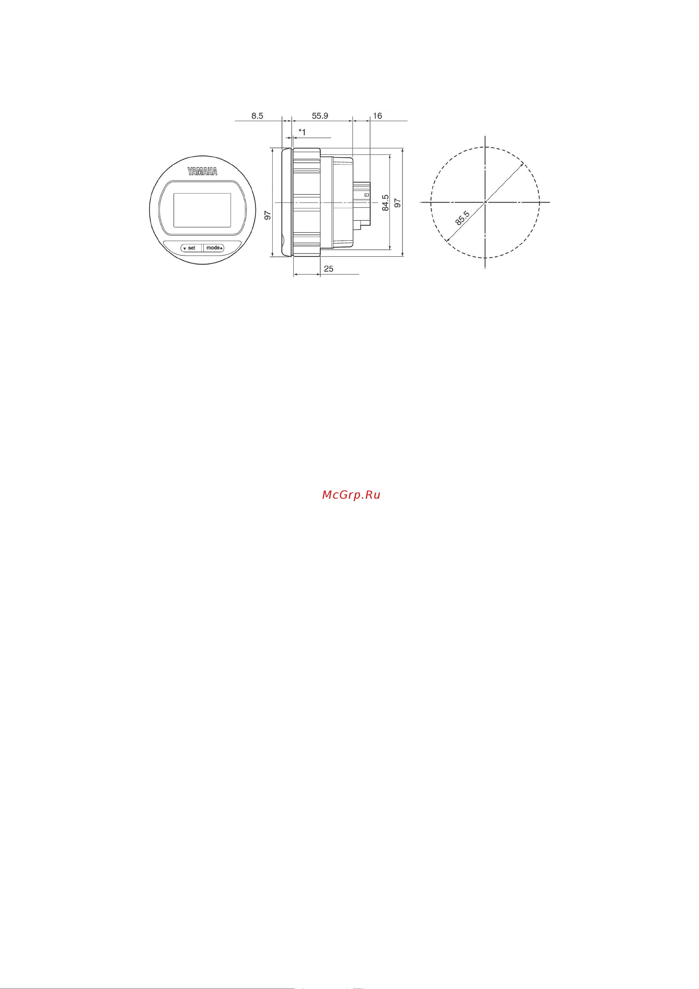 Yamaha F4 AMHS [176/232] Размеры цифровых приборов